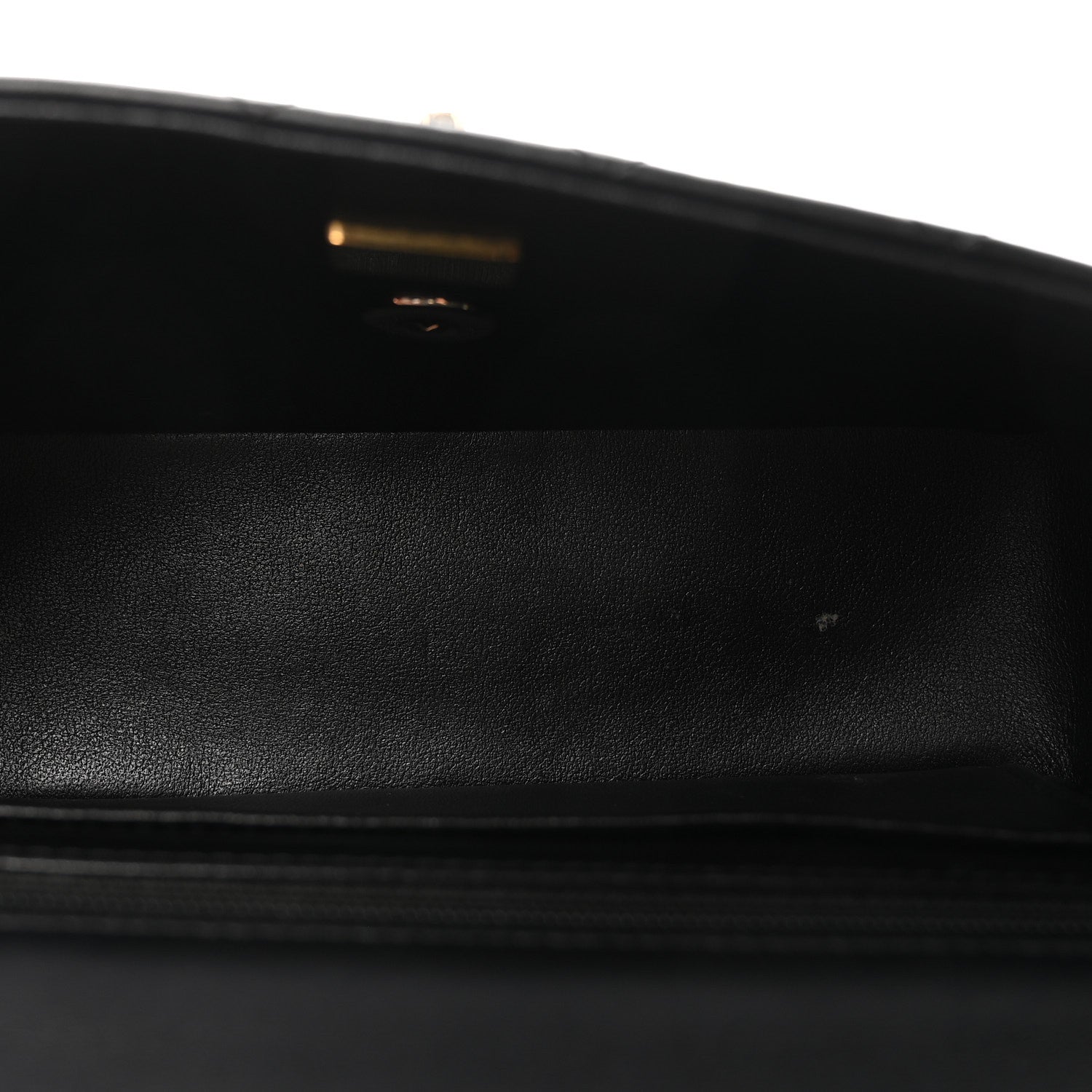 Lambskin Quilted Mini Top Handle Rectangular Flap Black