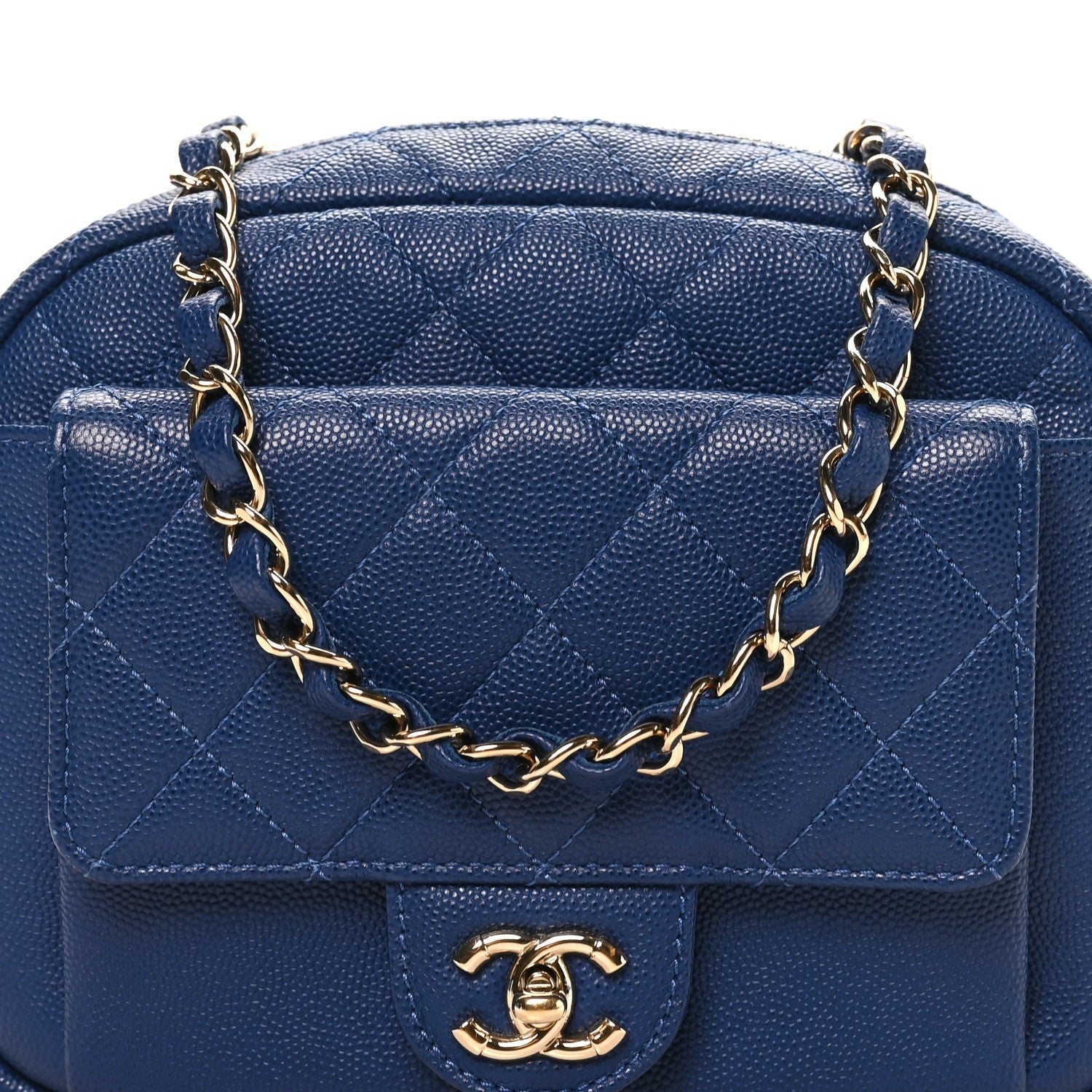 Caviar Quilted CC Day Camera Case Blue