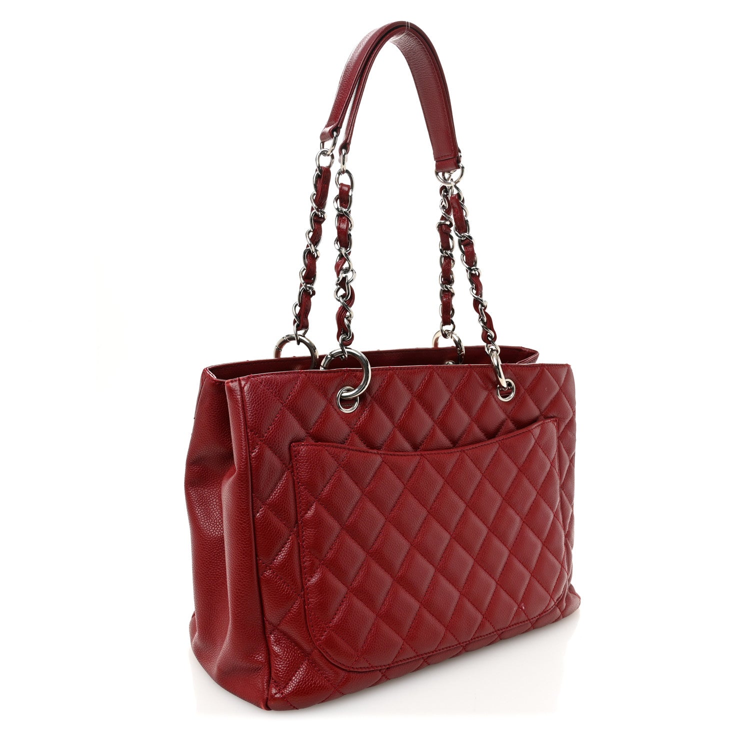 Caviar Quilted Grand Shopping Tote GST Red