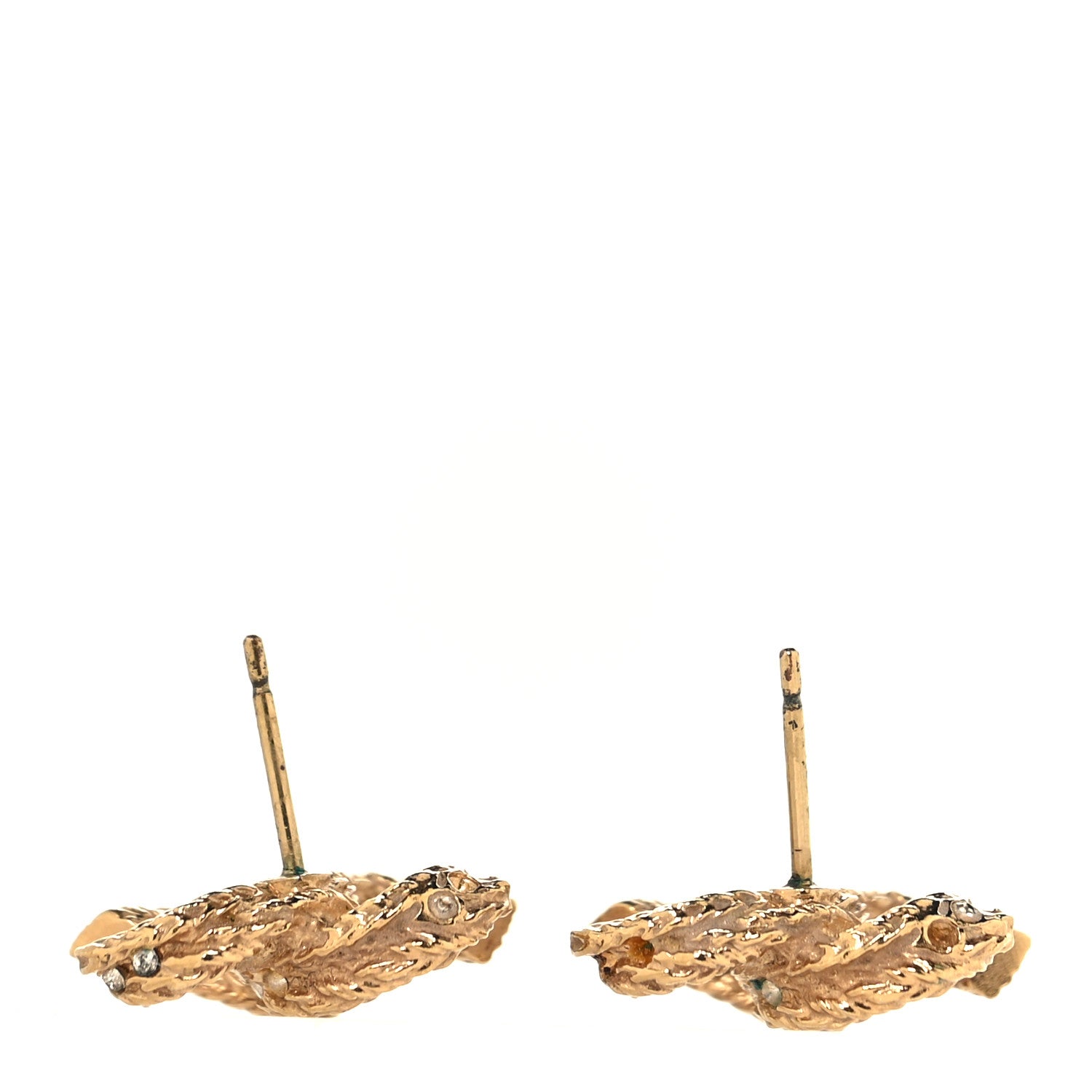 Crystal Twisted CC Earrings Gold