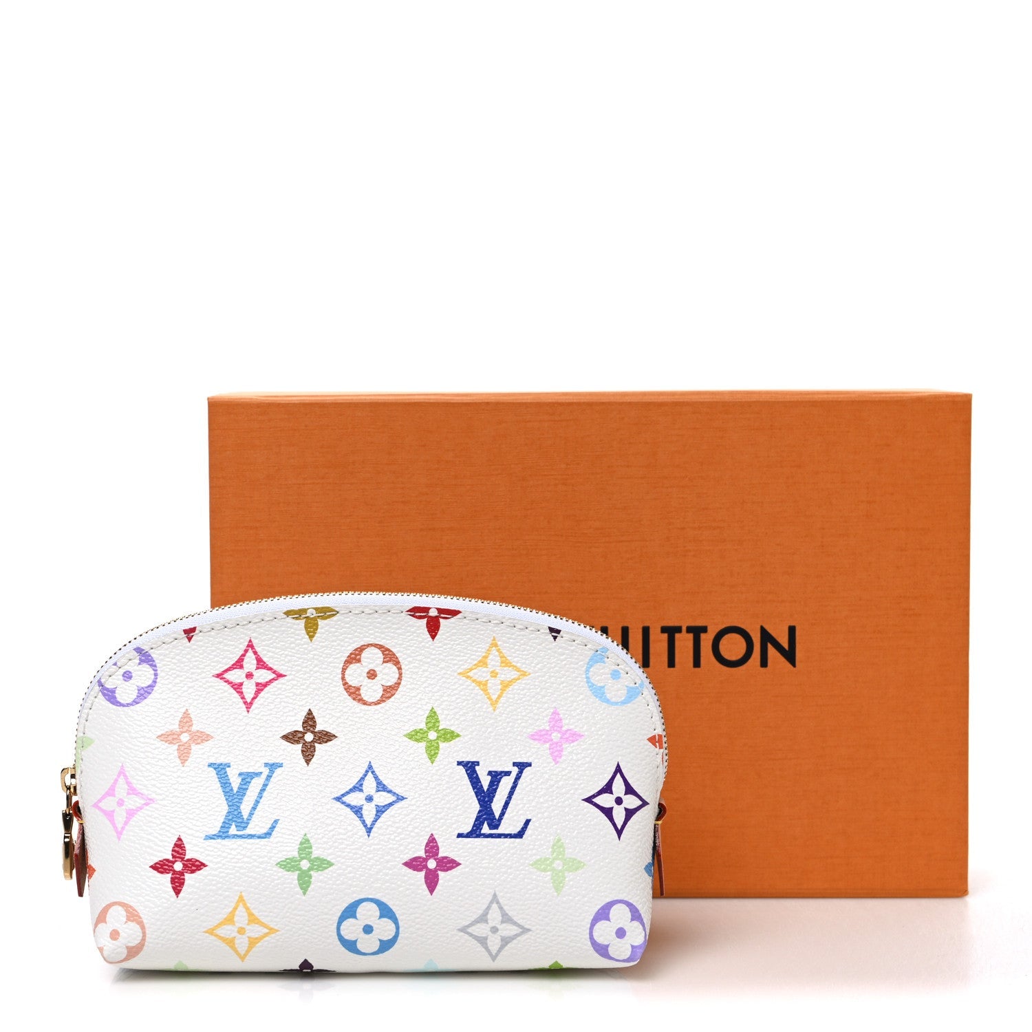 LV x TM Monogram Multicolor Cosmetic Pouch PM White