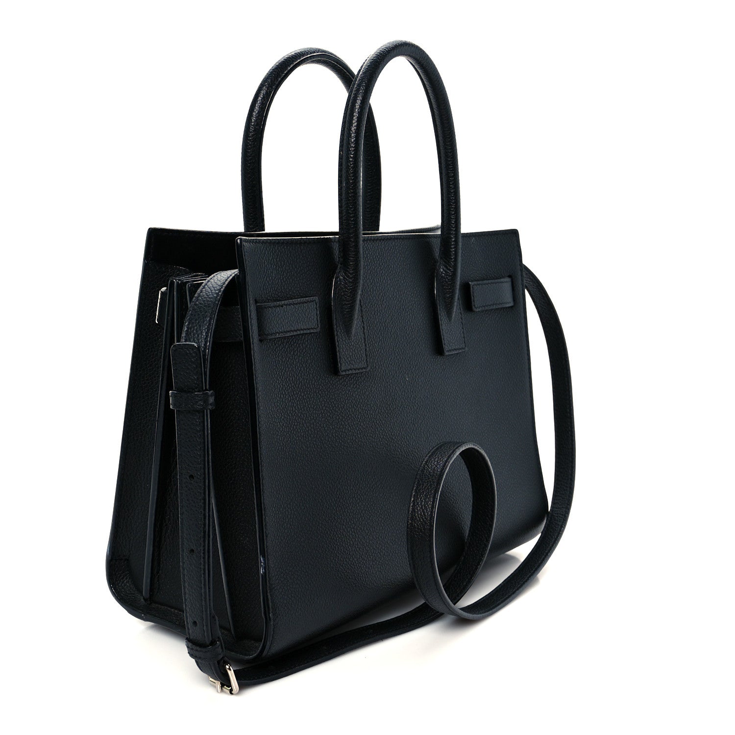 Grained Calfskin Baby Sac De Jour Black