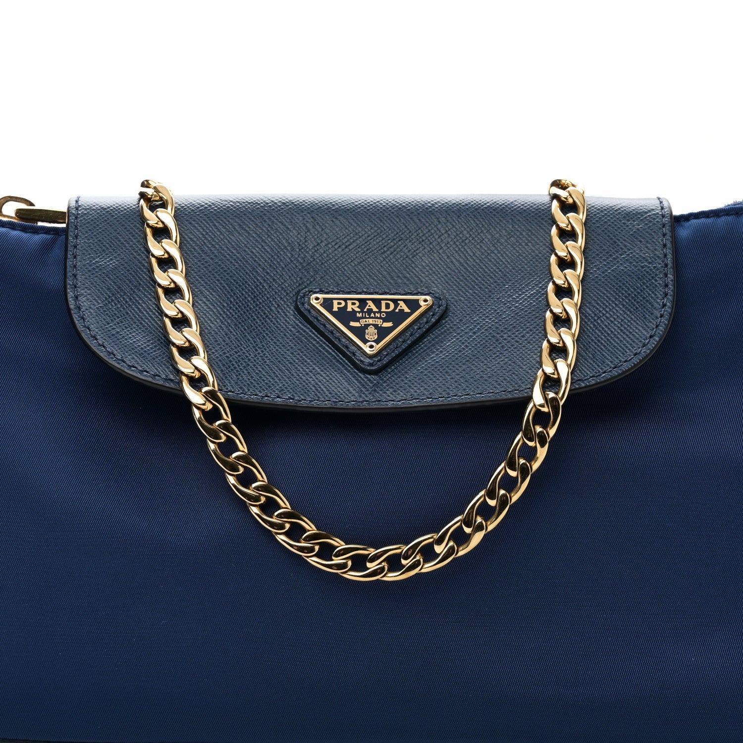 Tessuto Nylon Saffiano Crossbody Bag Bluette