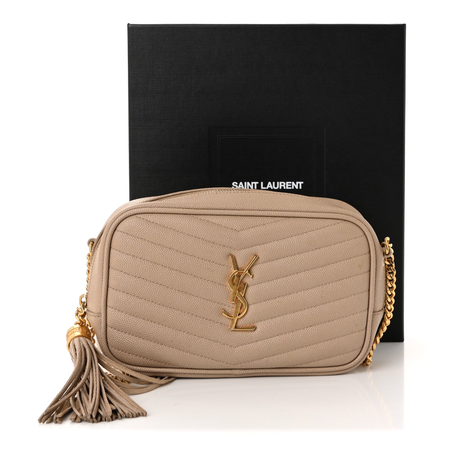 Grain De Poudre Matelasse Monogram Mini Lou Camera Bag Dark Beige