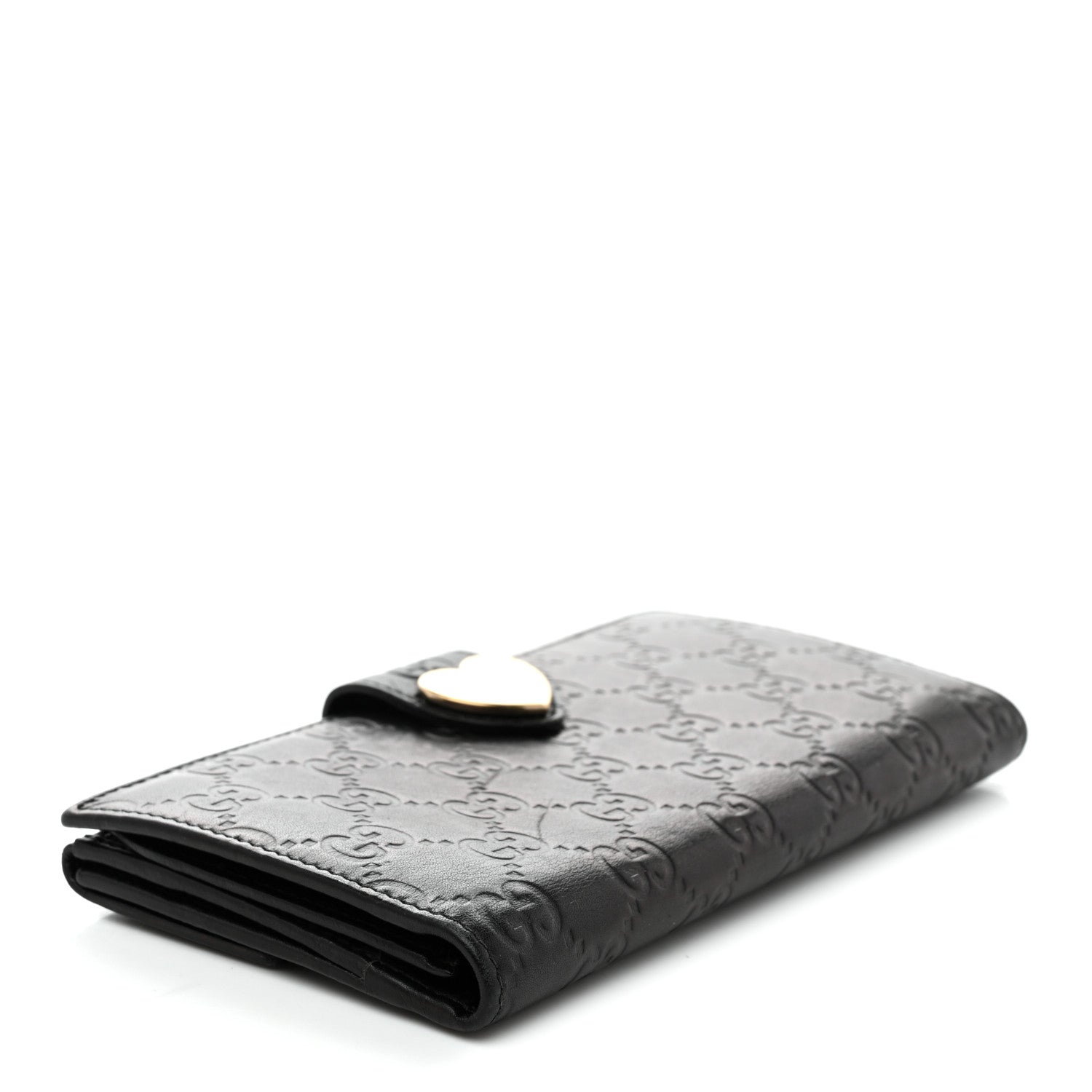 Guccissima Heart Continental Wallet Black