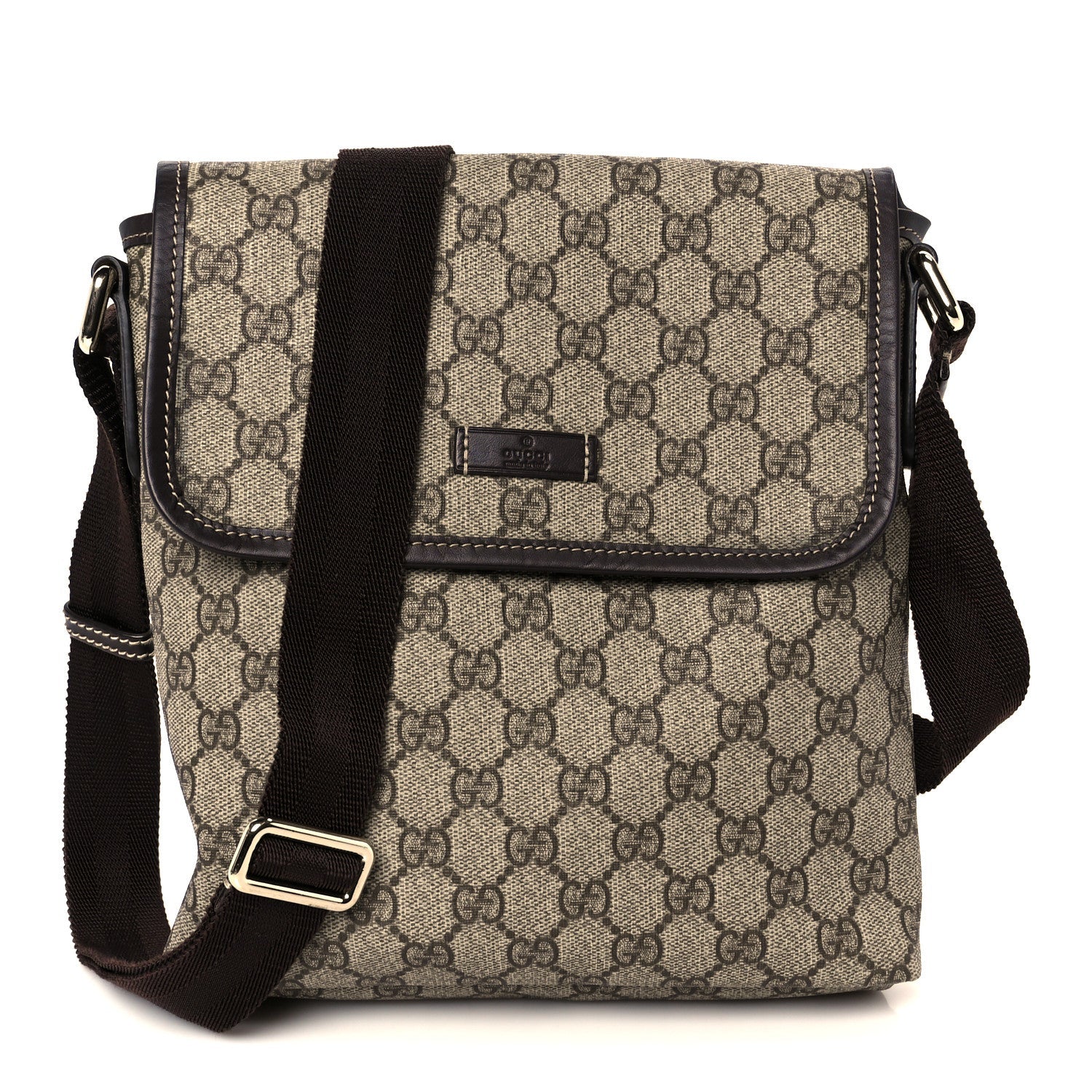 GG Plus Monogram Small Flap Messenger Bag Beige Dark Brown