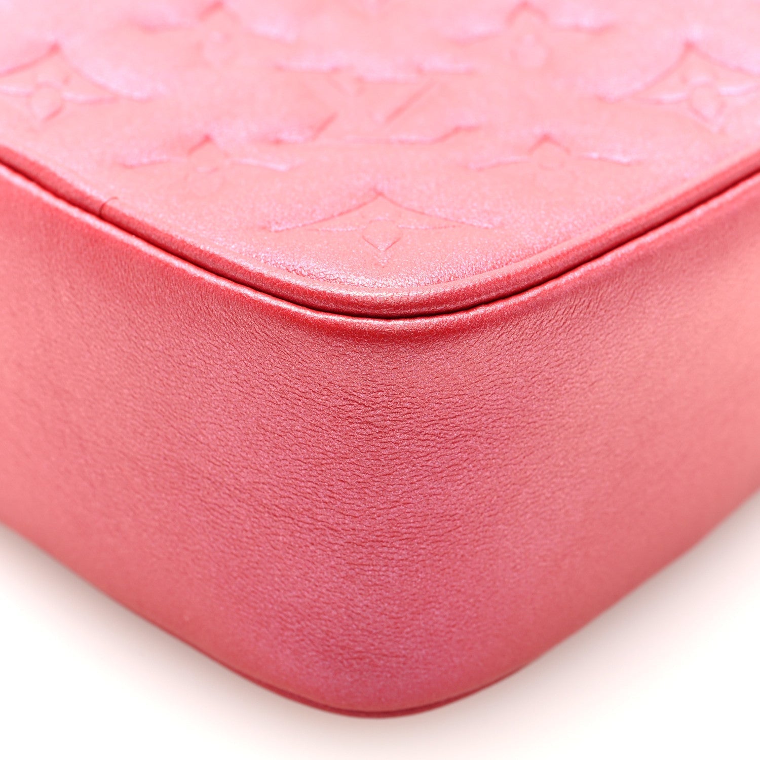 Lambskin Embossed Monogram Fall In Love Sac Coeur Heart Chain Bag Lipstick Red