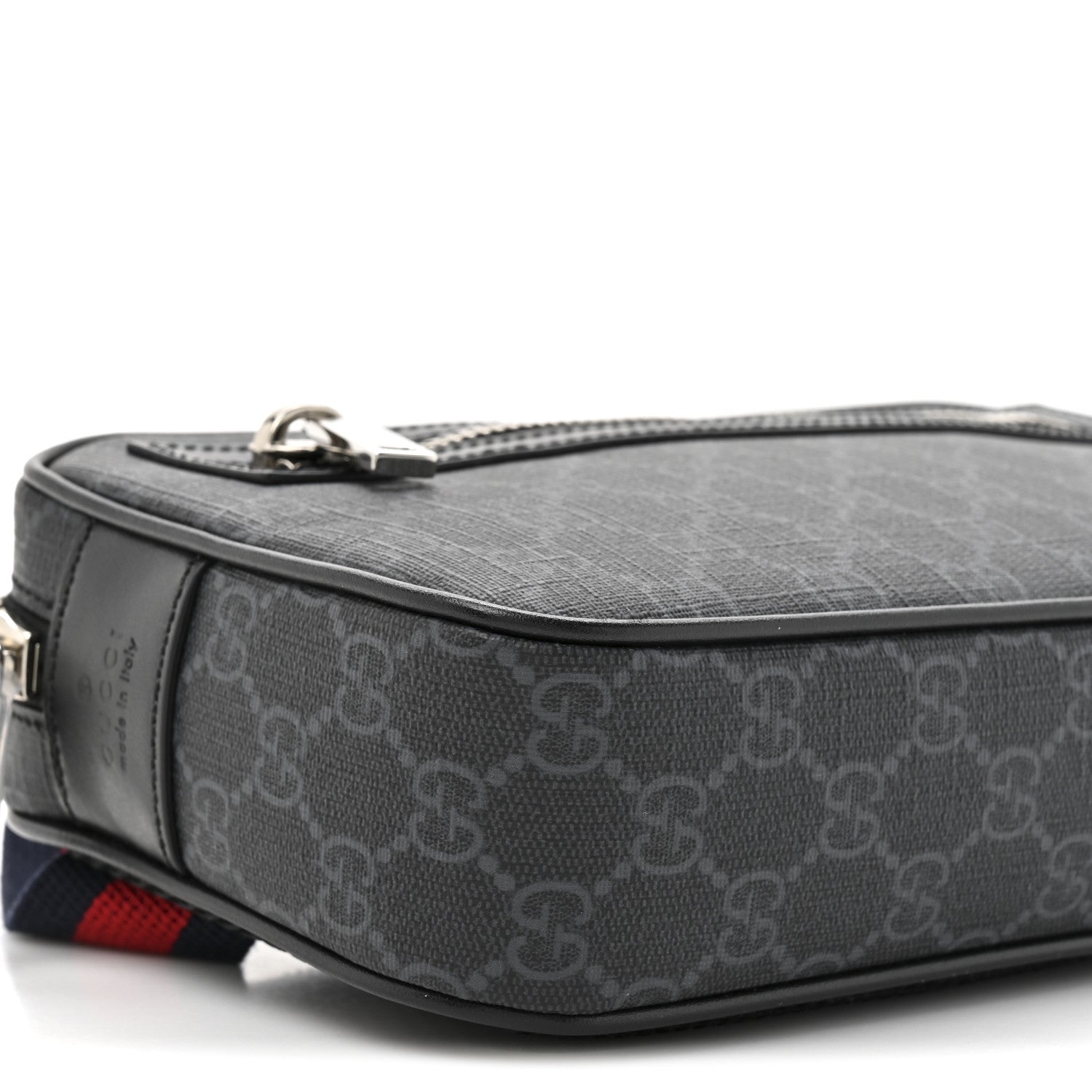 Soft GG Supreme Monogram Web Belt Bag Black Grey