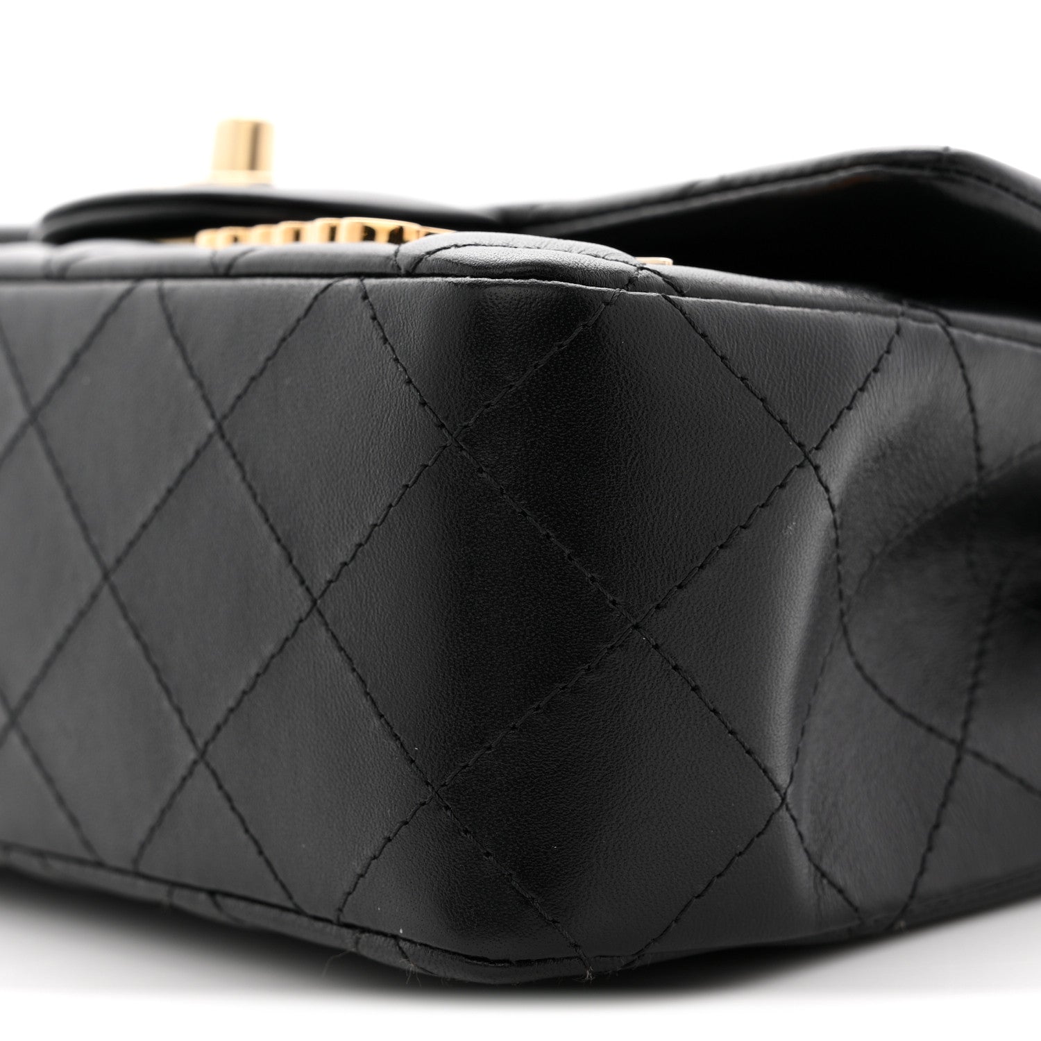 Lambskin Quilted Hollywood Charms Mini Rectangular Flap Black