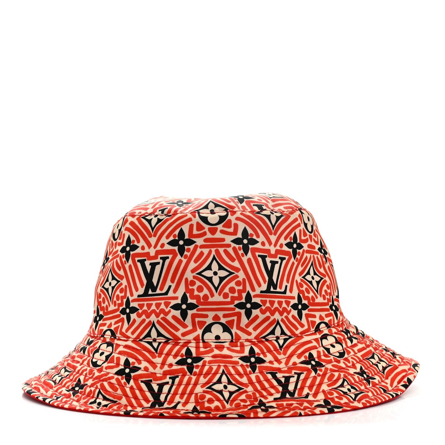Nylon Canvas Monogram Giant Crafty Reversible Bucket Hat M Creme Rouge