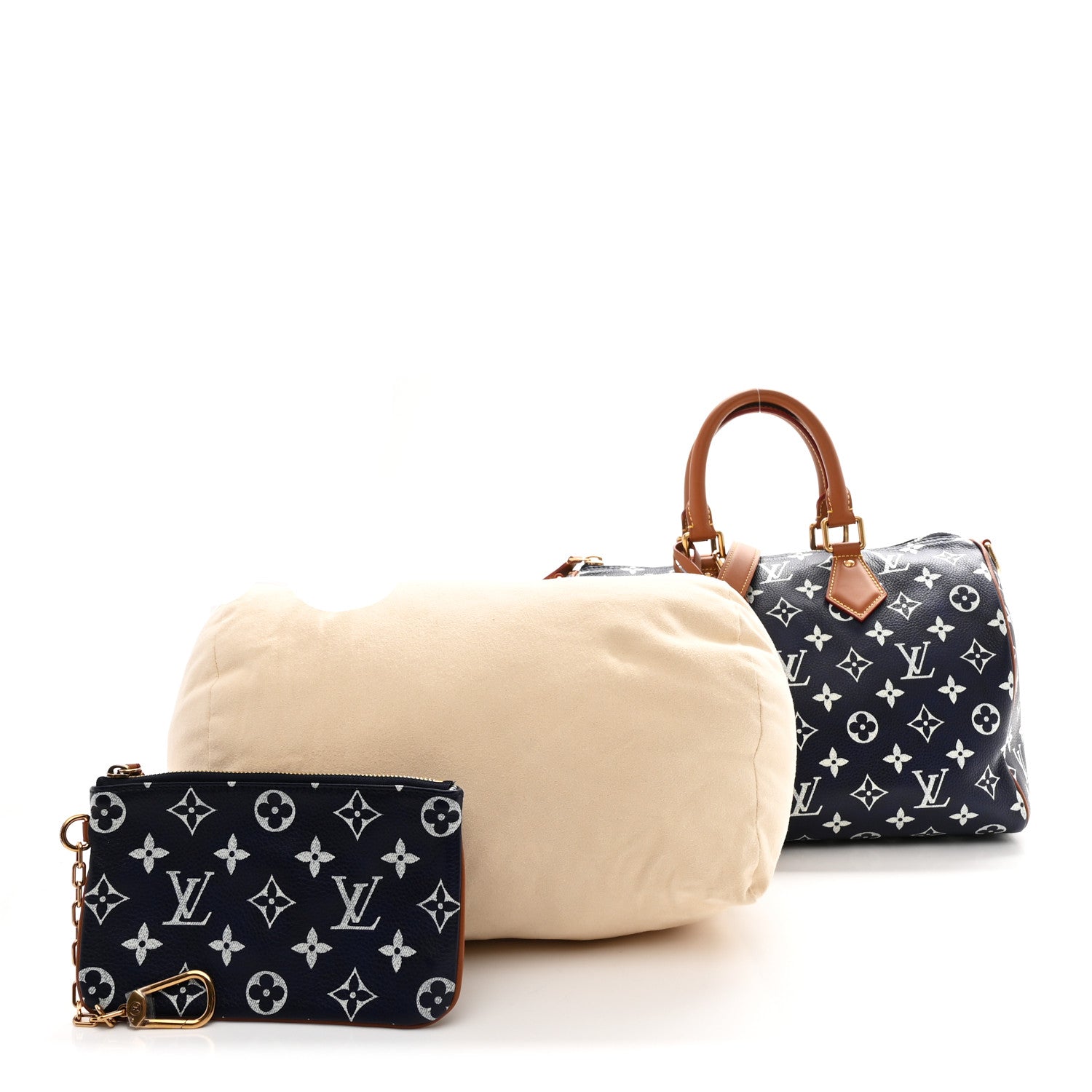 Calfskin Monogram Speedy P9 Bandouliere 30 Indigo