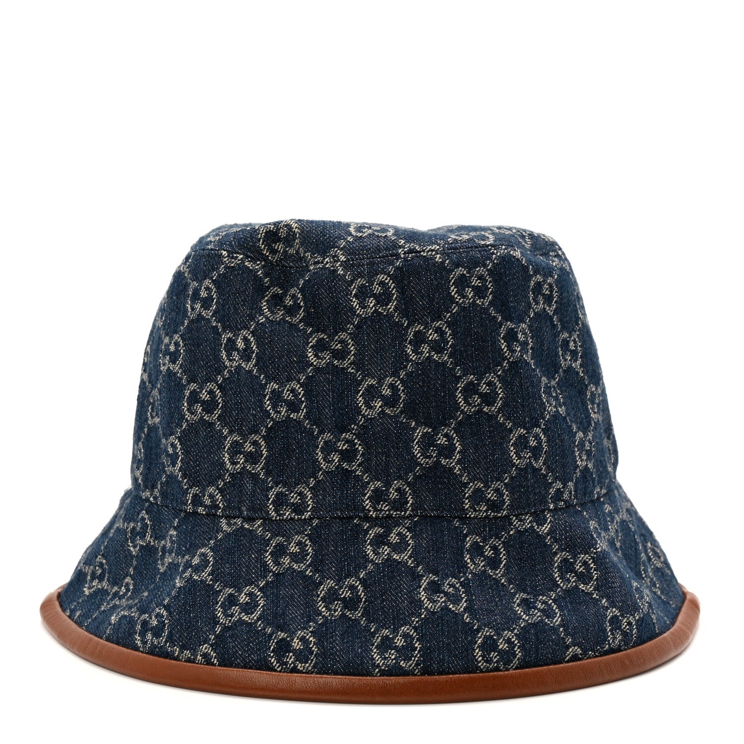 Washed Jacquard Denim Nappa GG Monogram Oscar Bucket Hat L Denim Cuir