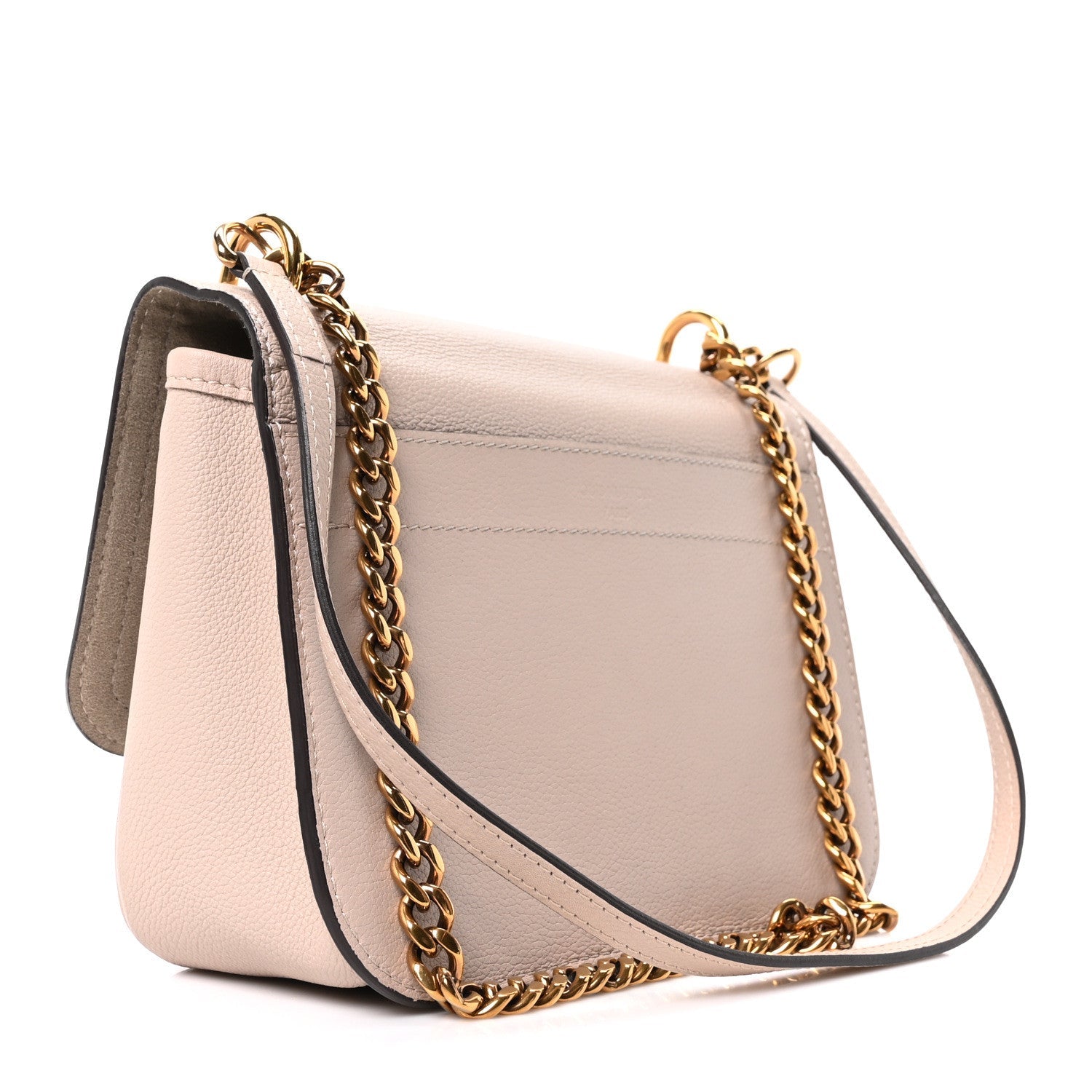 Grained Calfskin Lockme Chain Bag Greige