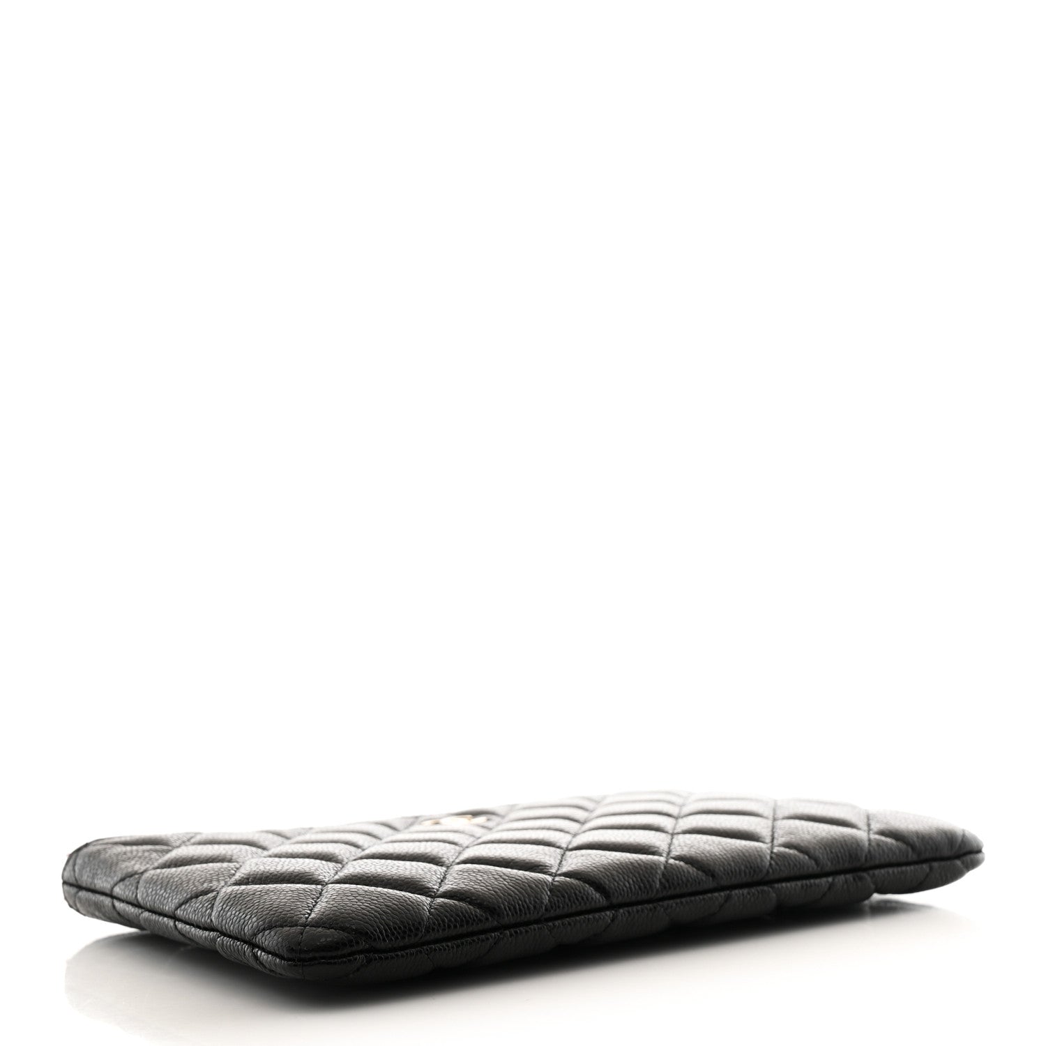 Caviar Quilted Small Zipped Pouch Black