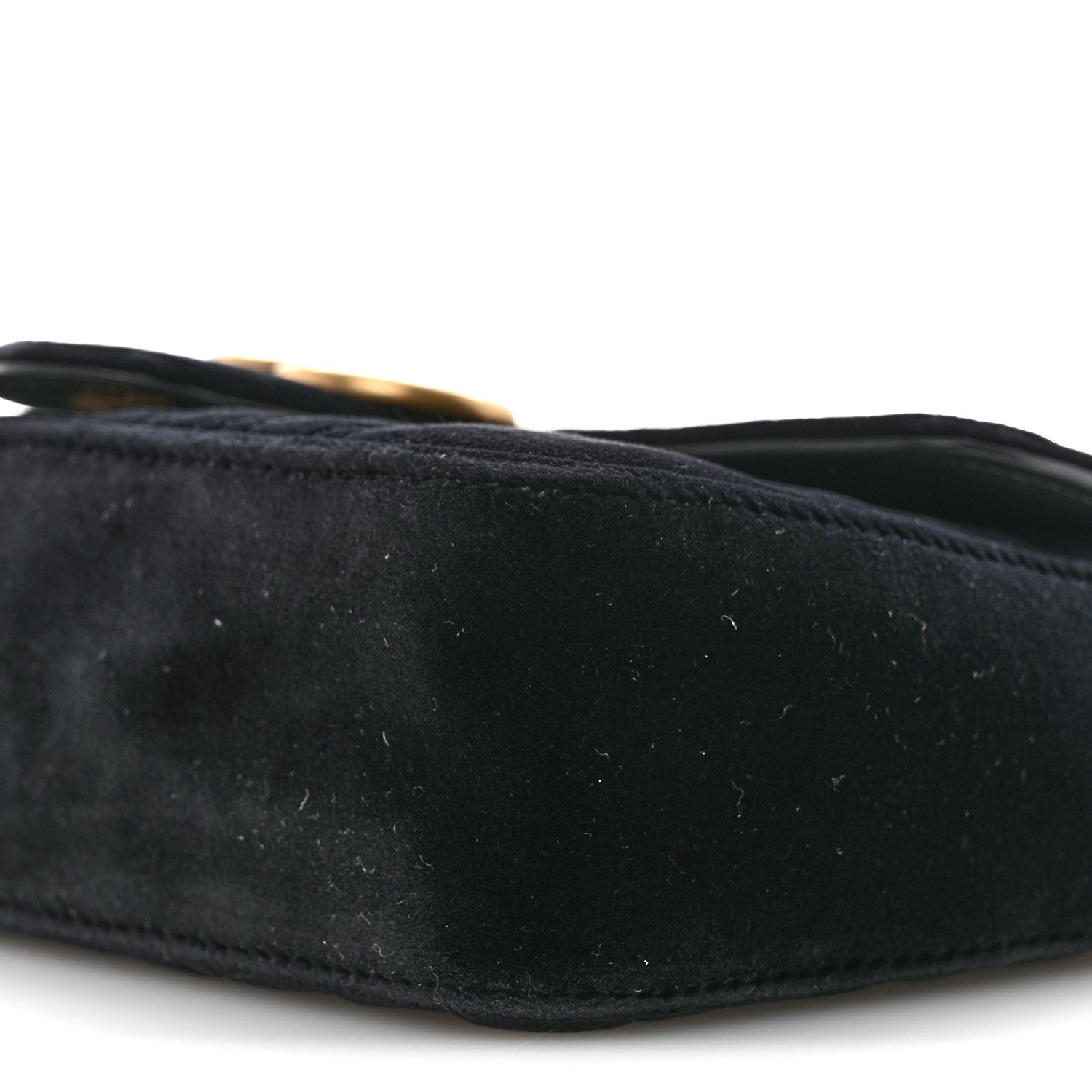 Velvet Matelasse Small GG Marmont Shoulder Bag Black