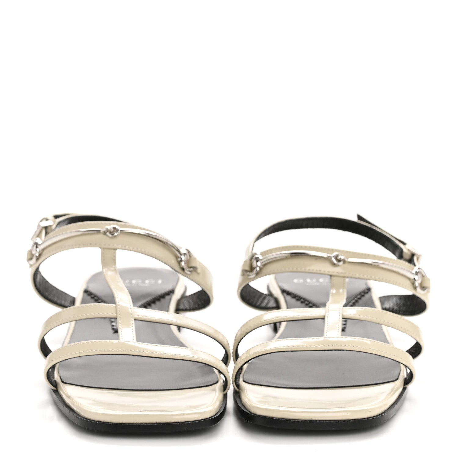 Calfskin Horsebit Divine Slingback Sandals 37.5 Mystic White