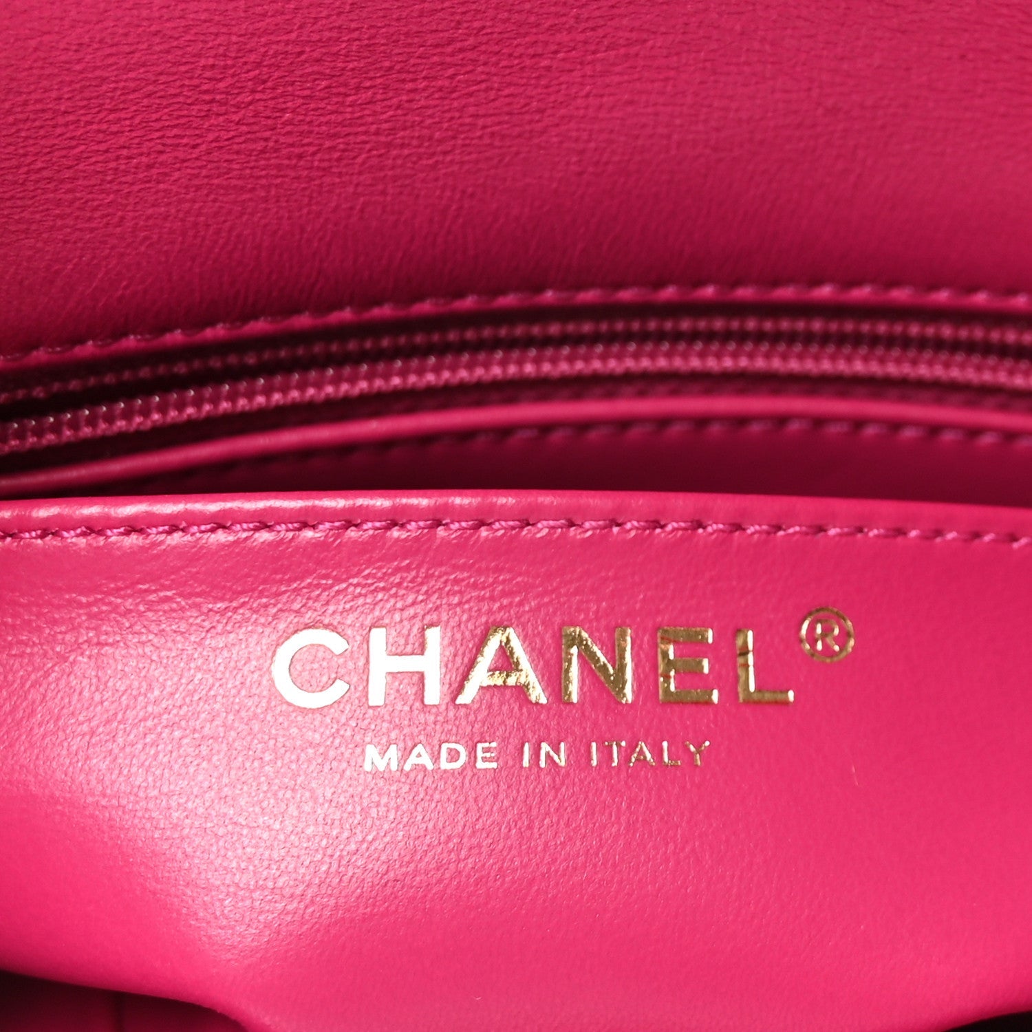 Lambskin Quilted Mini Pearl Crush Flap Fuchsia