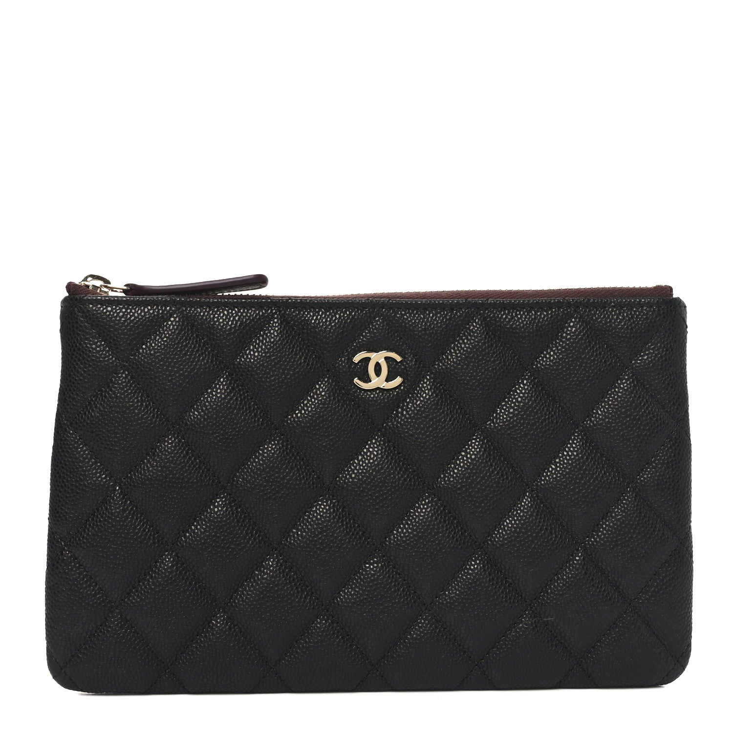 Caviar Quilted Cosmetic Case Black