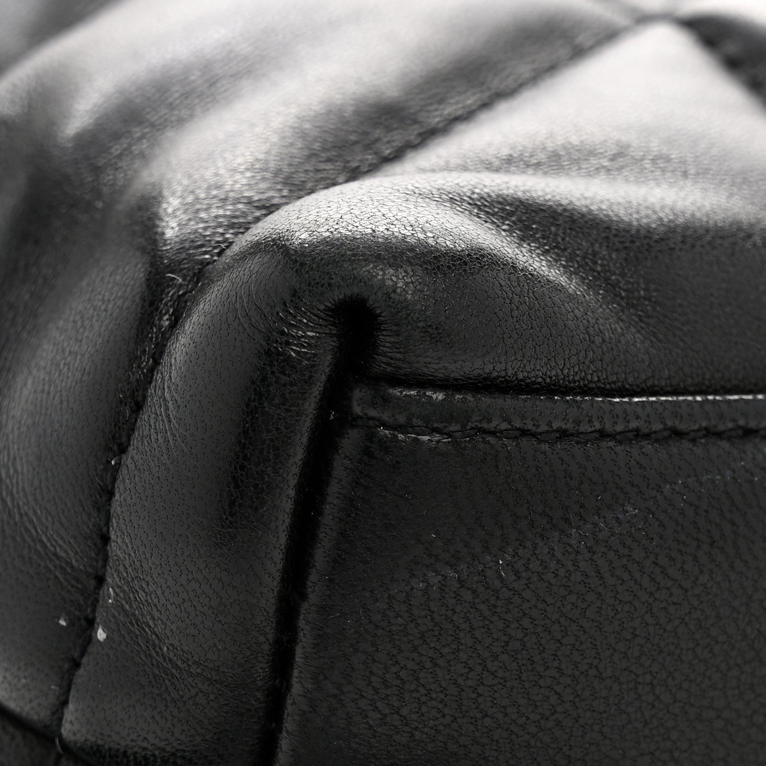 Lambskin Quilted Toy Loulou Puffer Monogram Monochrome Chain Satchel Black