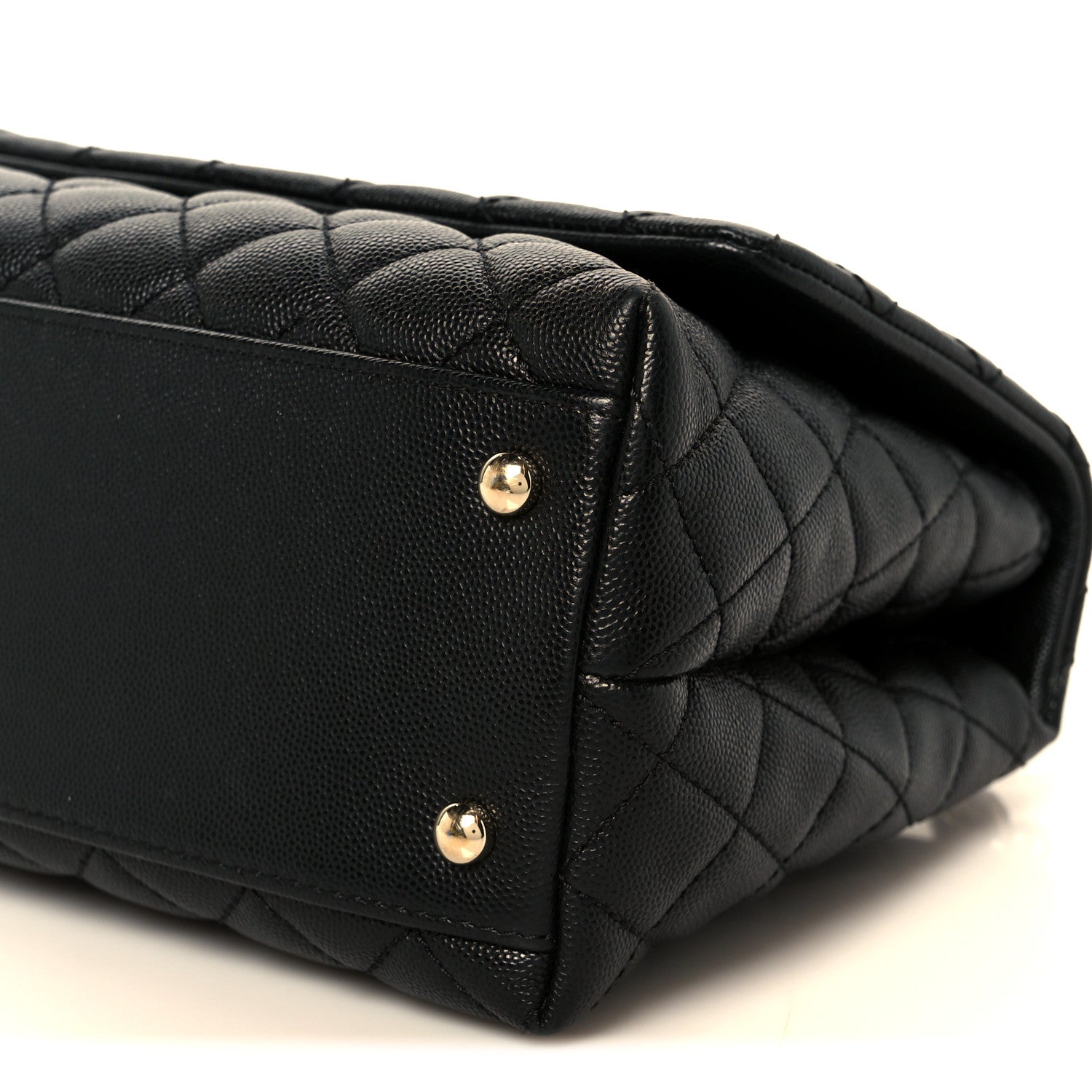 Caviar Quilted Small Coco Handle Flap Black