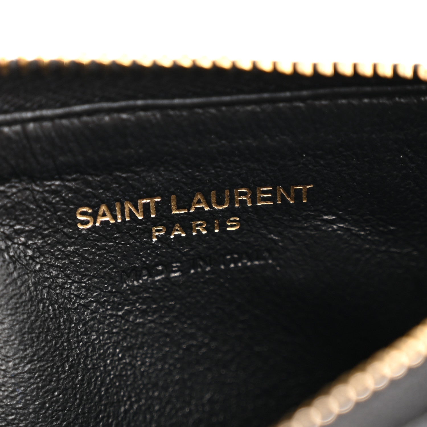 Calfskin Matelasse Chevron Monogram Fragments Zippered Card Case Black