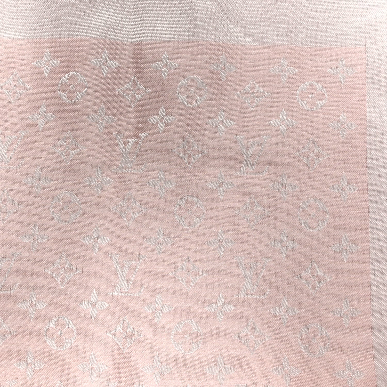 Silk Wool Monogram Denim Shawl Rose