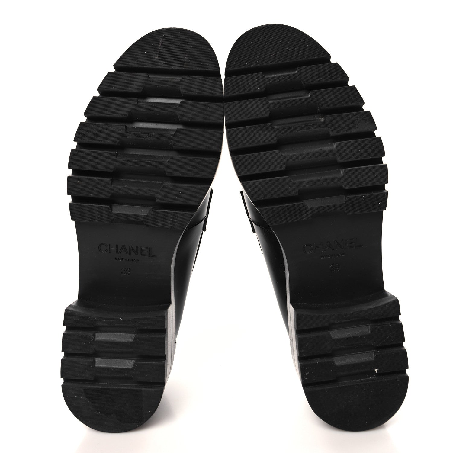Calfskin Metal CC Loafers 39 Black