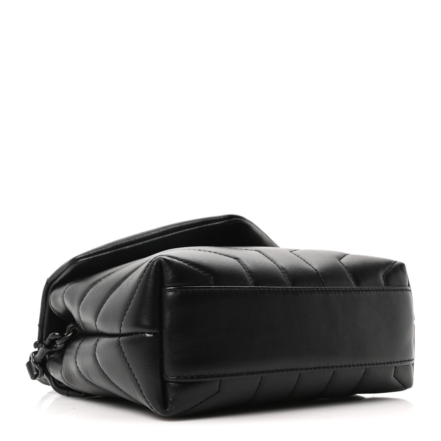 Calfskin Y Quilted Monogram Monochrome Toy Loulou Crossbody Bag Black