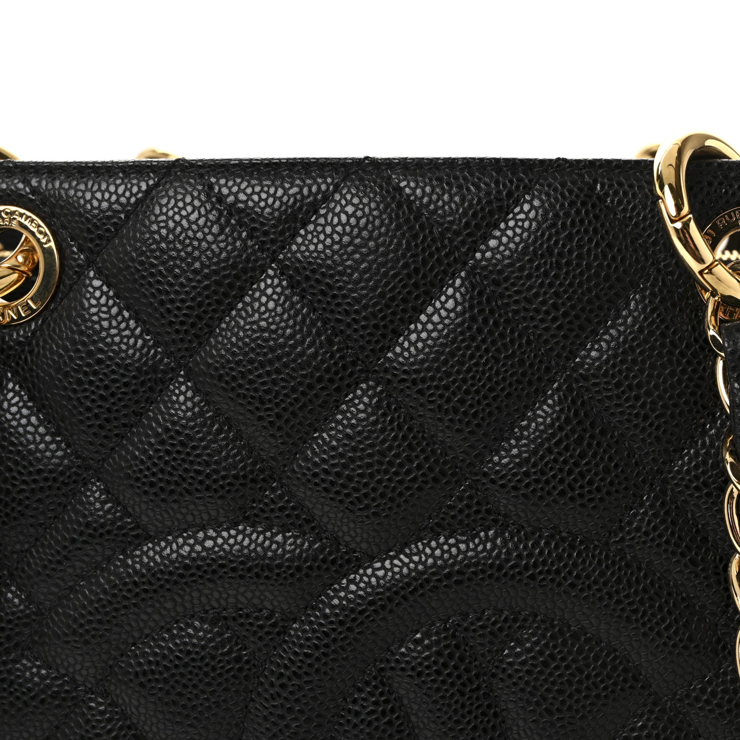 Caviar Quilted Grand Shopping Tote GST Black