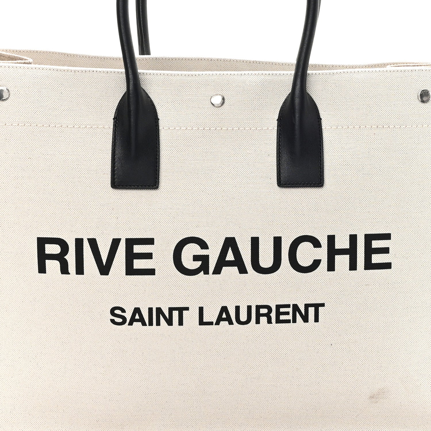 Linen Calfskin Rive Gauche Tote Optic White