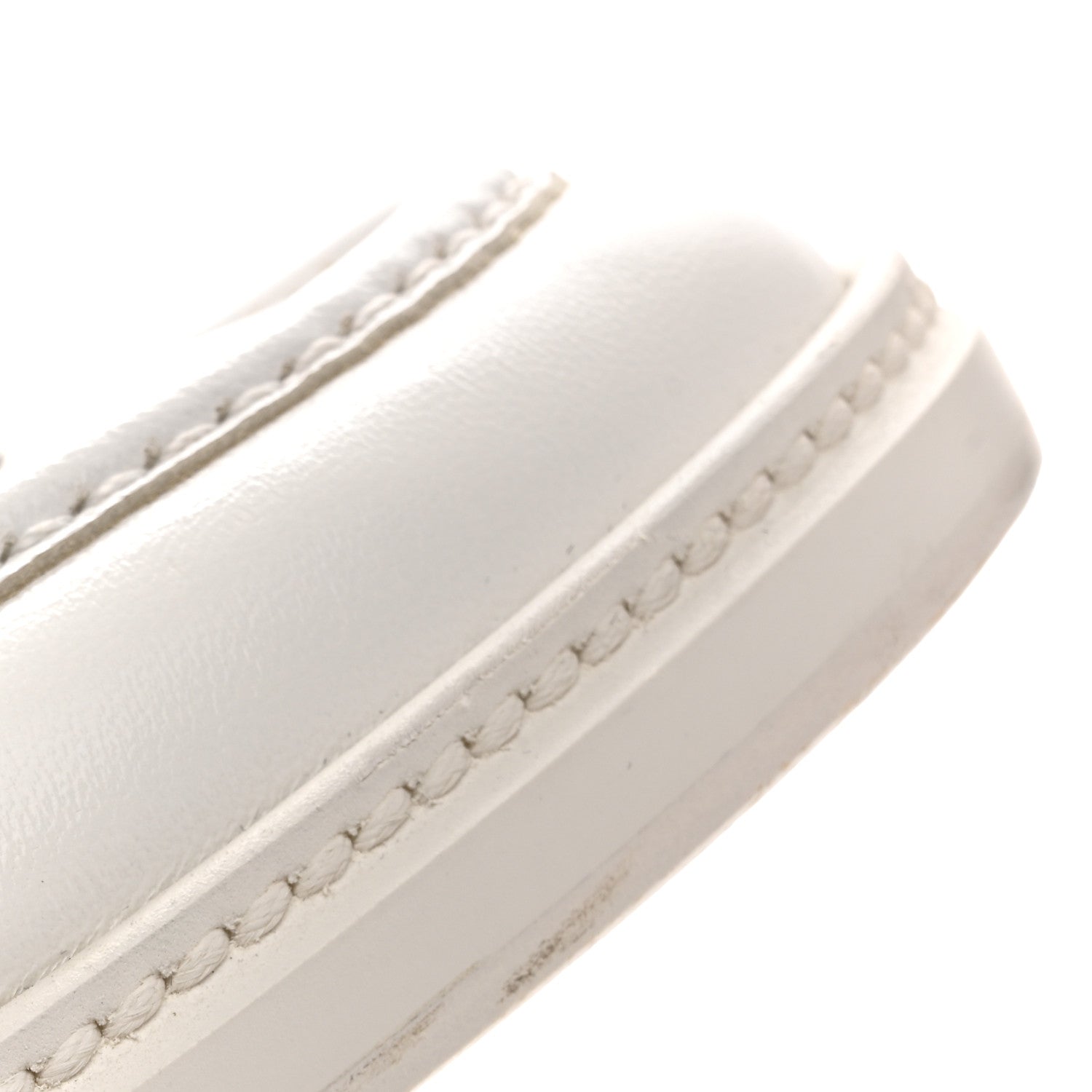 Shiny Lambskin Quilted CC Turnlock Loafers 40 White