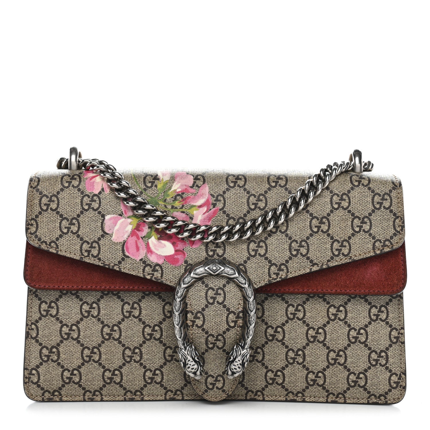 GG Supreme Monogram Blooms Small Dionysus Shoulder Bag Beige Multicolor Dry Rose
