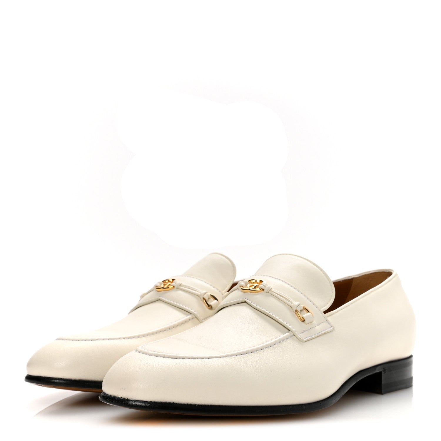 Lambskin Mens Interlocking G Loafers 8.5 Off White