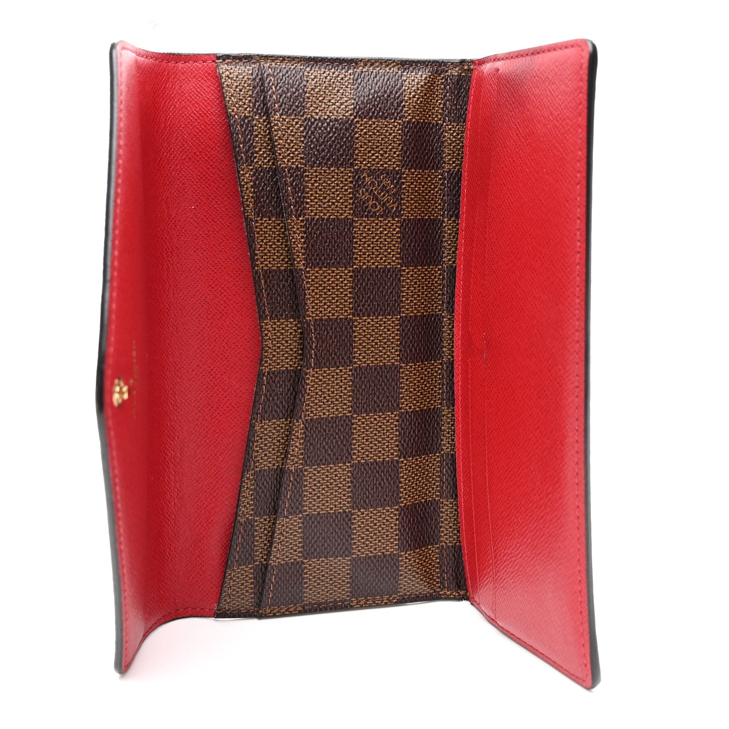 Damier Ebene Josephine Wallet Red