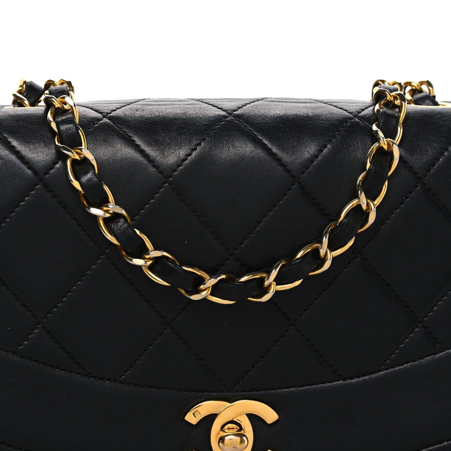 Lambskin Quilted Small Single Flap Black