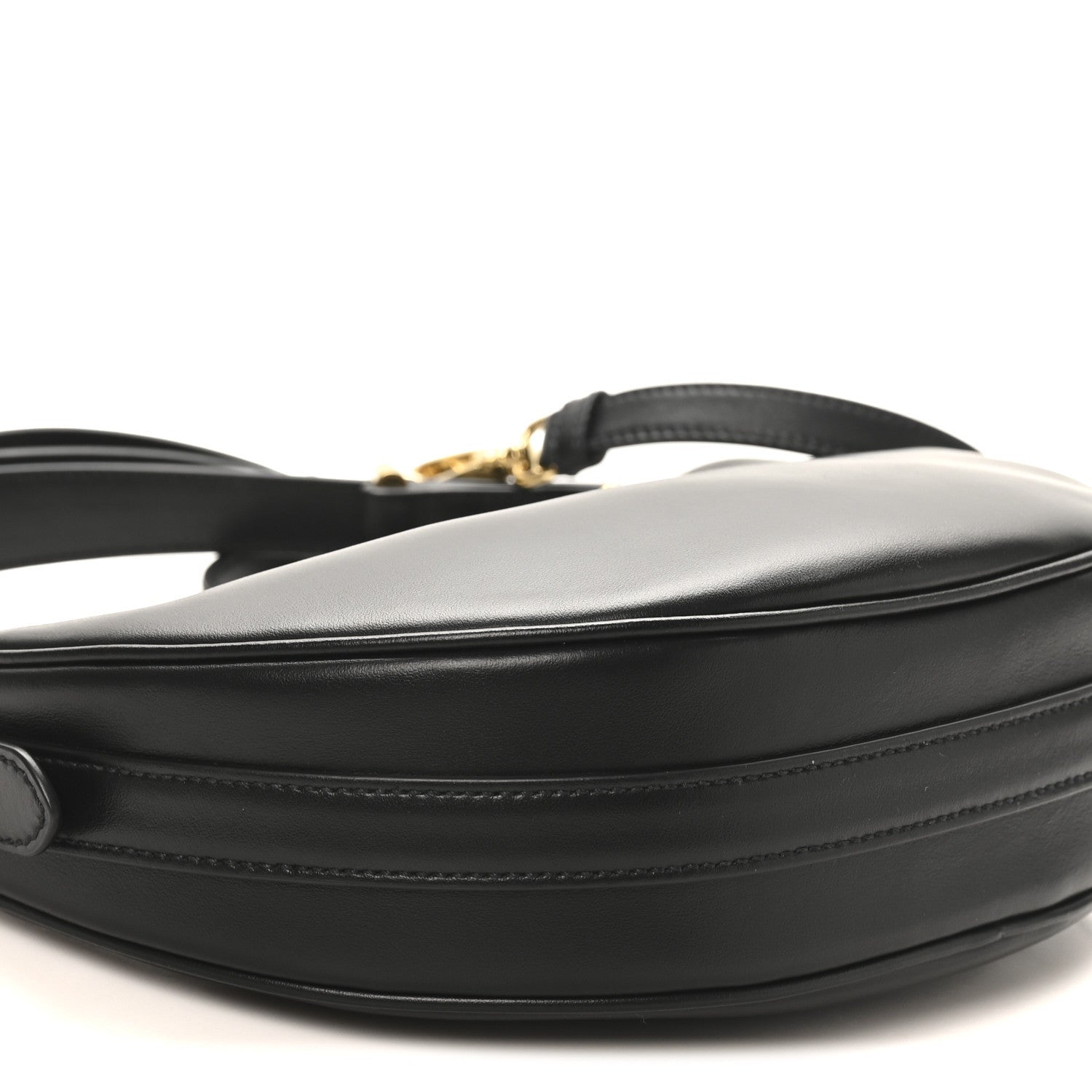 Soft Calfskin Arque Shoulder Bag Black