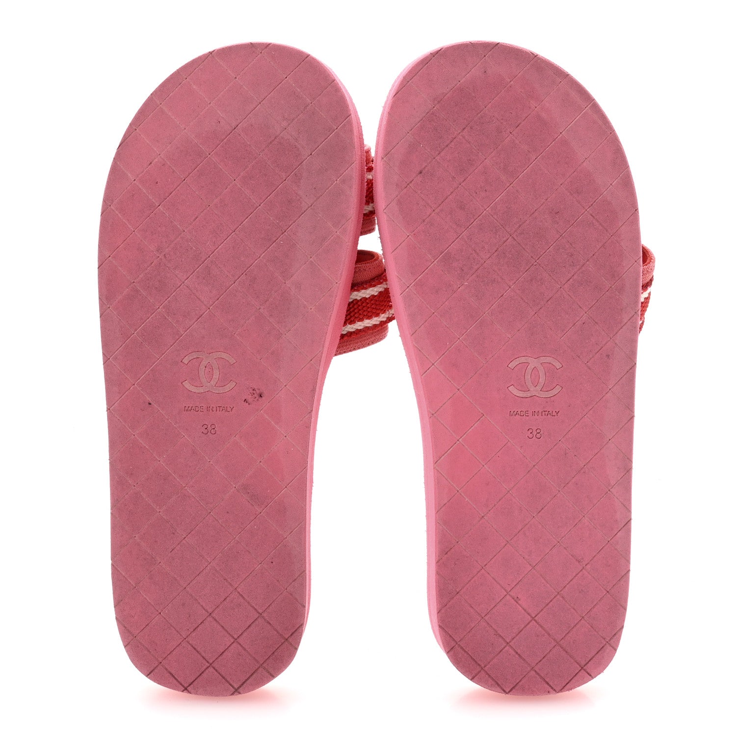 Fabric Rubber Coco Slides 38 Red