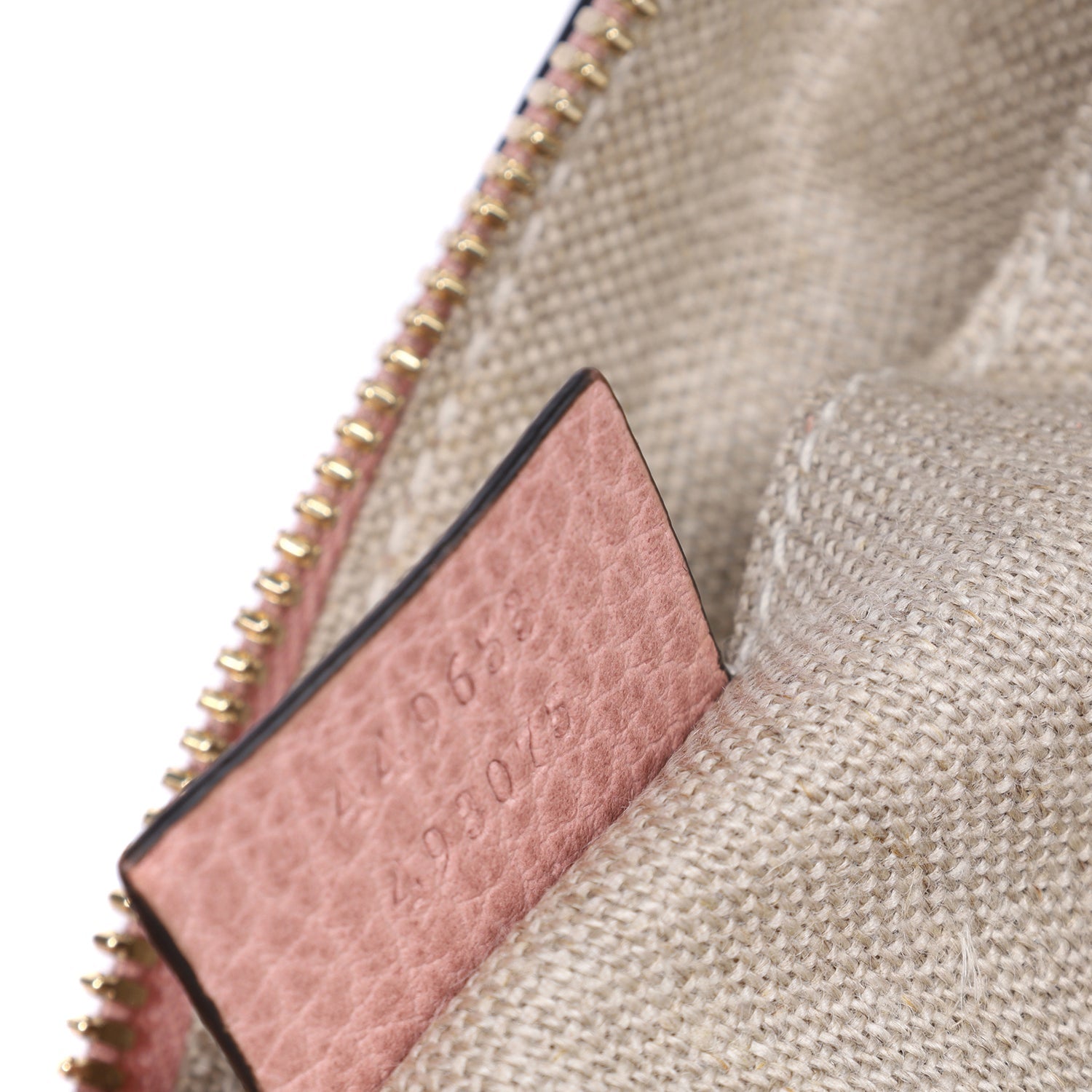 Pebbled Calfskin Leather Large Bamboo Clutch Cosmetic Case Pink