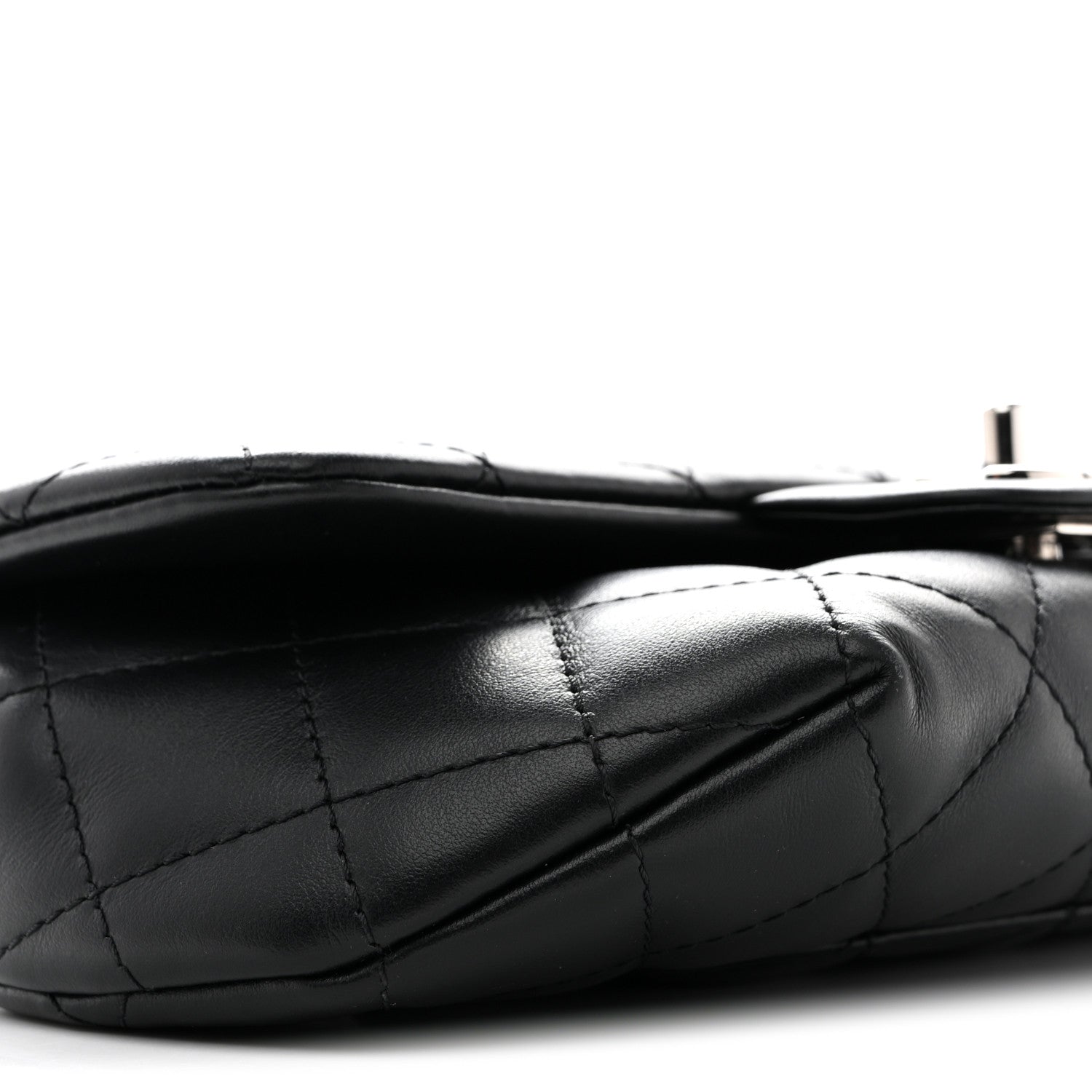 Calfskin Quilted CC Uniform Flap Belt Bag Black