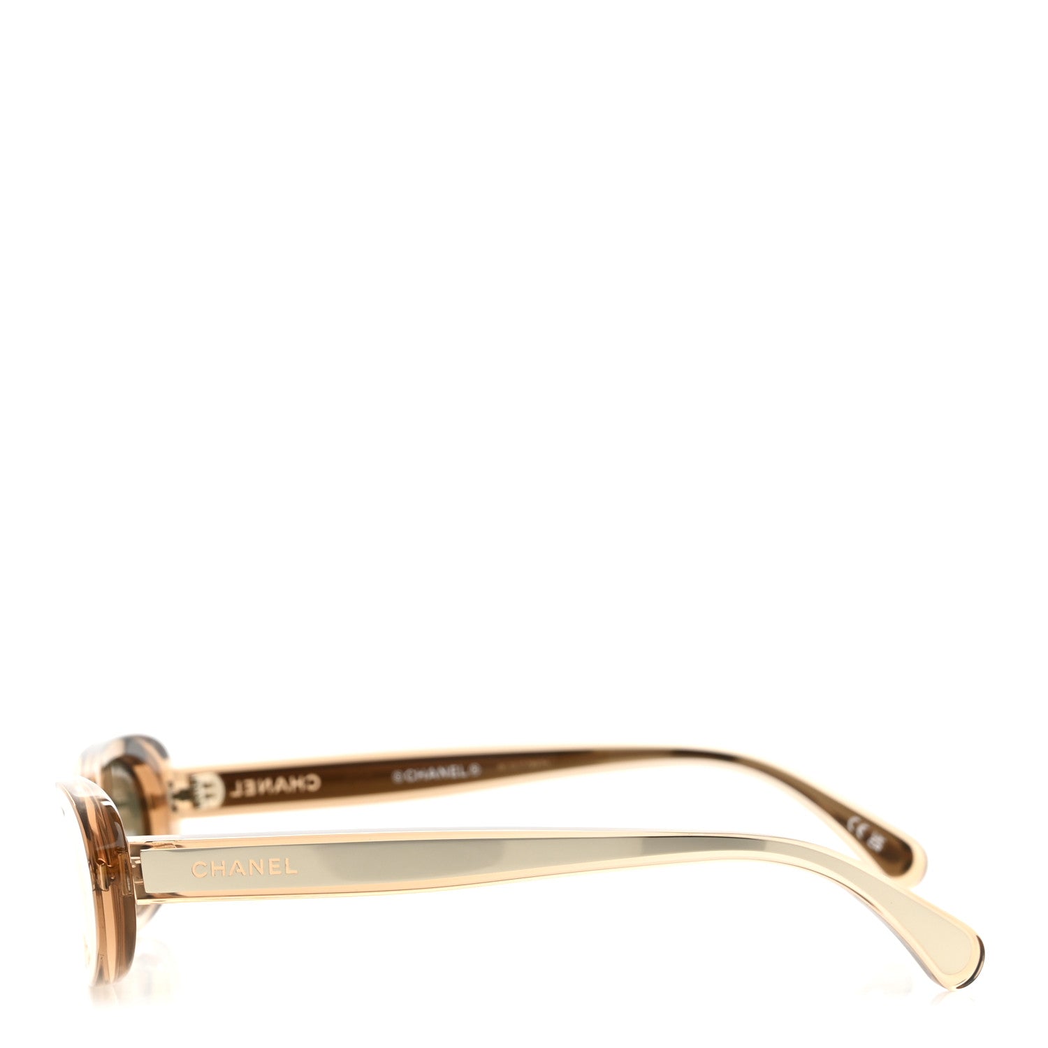 Acetate 24K Gold Mirror Oval Sunglasses 71725 Light Orange