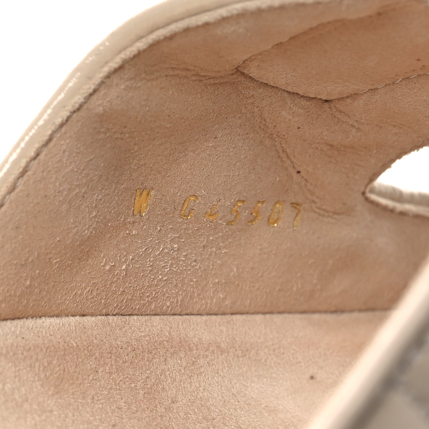 Shiny Calfskin Crystal Quilted Velcro Dad CC Slide Sandals 38 Light Beige