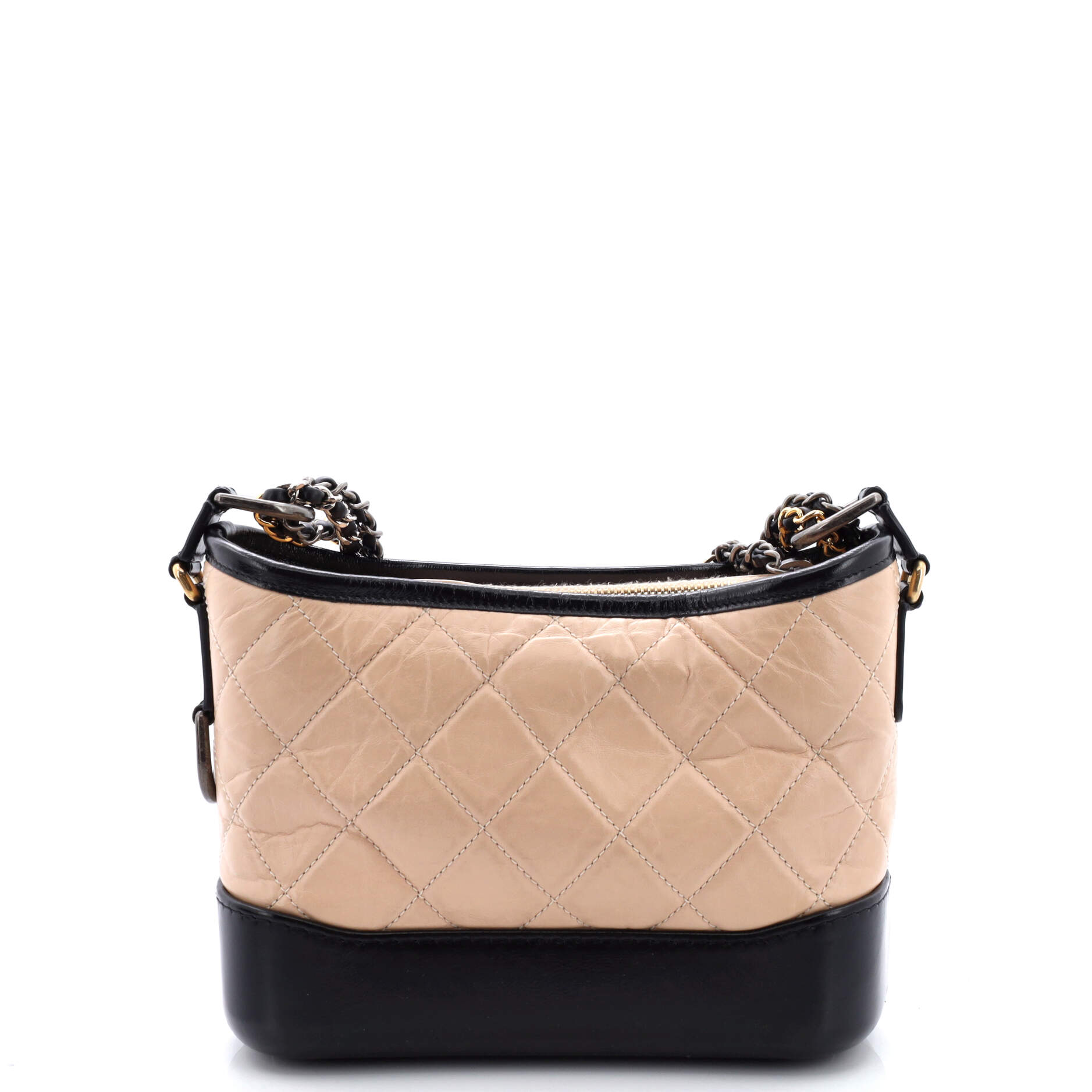 Bicolor Gabrielle Hobo Quilted Aged Calfskin Small