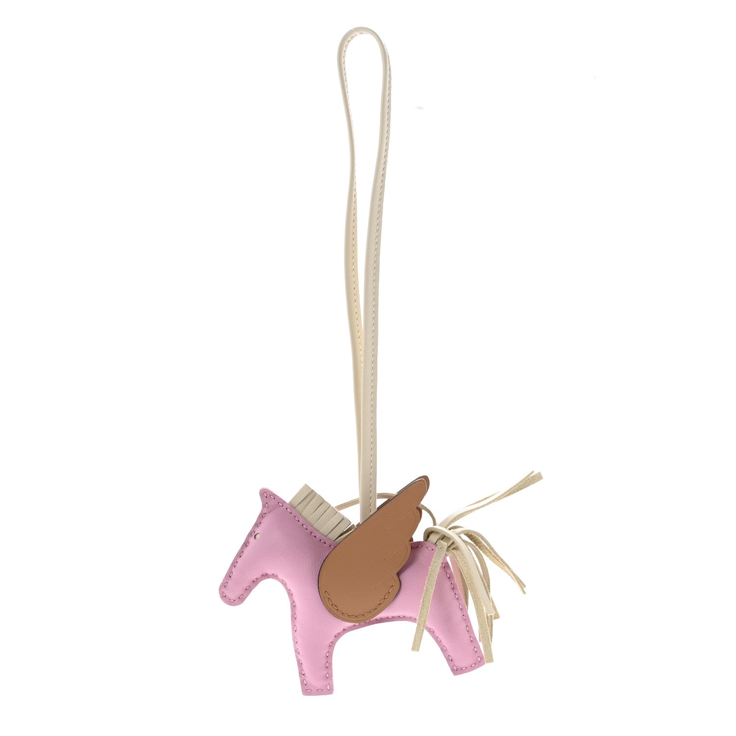 Milo Lambskin Grigri Rodeo Pegase Horse Bag Charm PM Mauve Sylvestre Craie Chai
