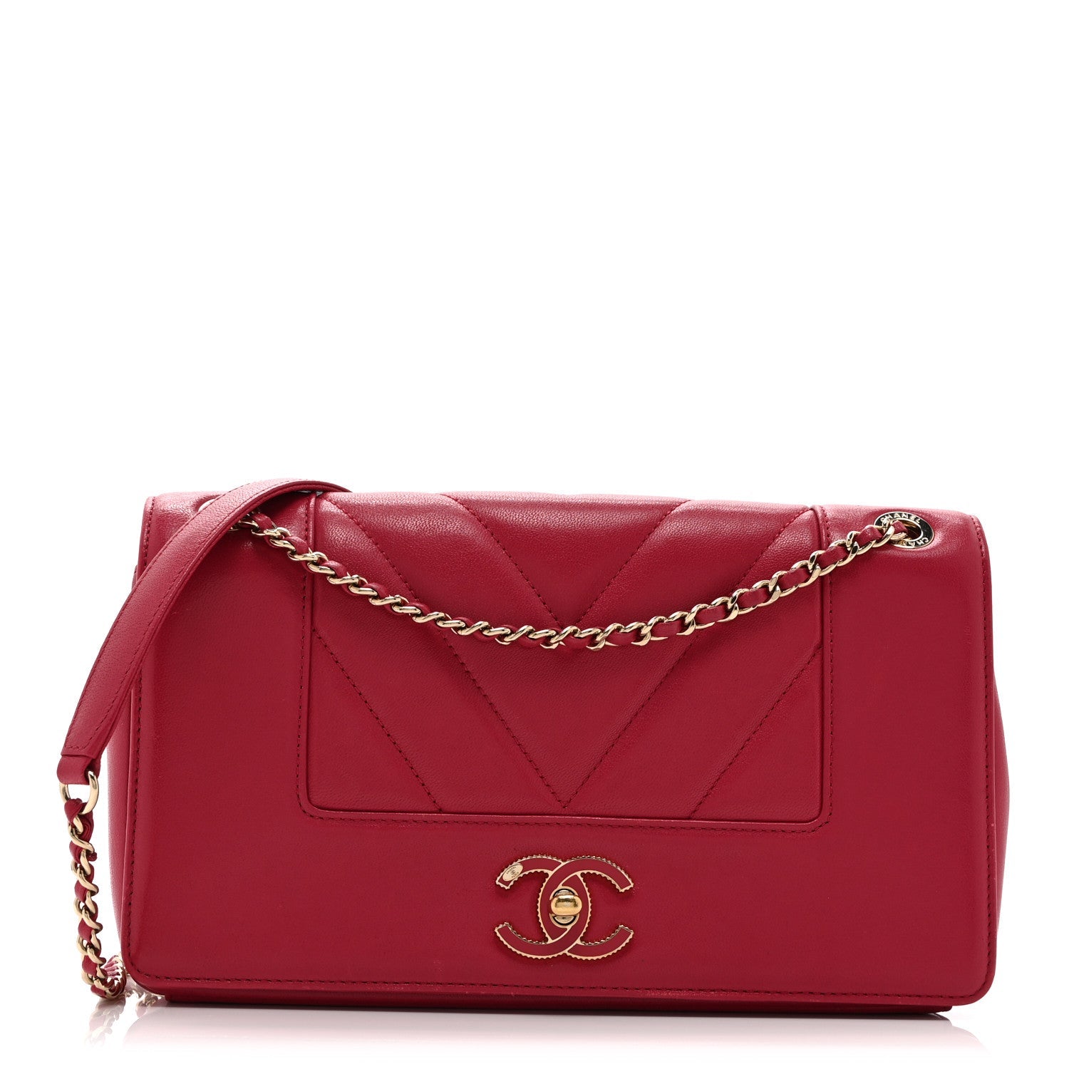 Sheepskin Chevron Quilted Vintage Mademoiselle Flap Pink