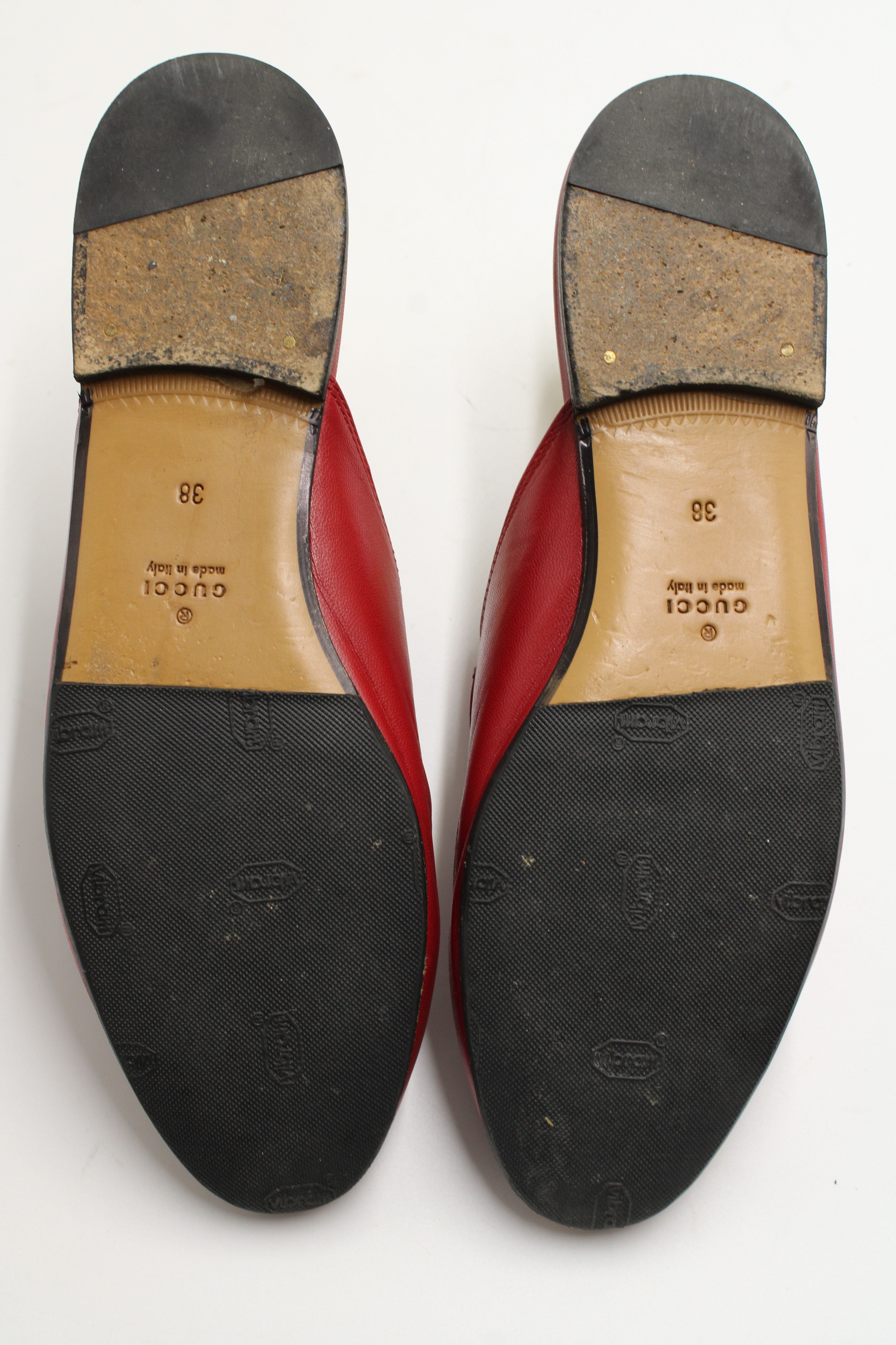 Women's Red Mules with Horsebit