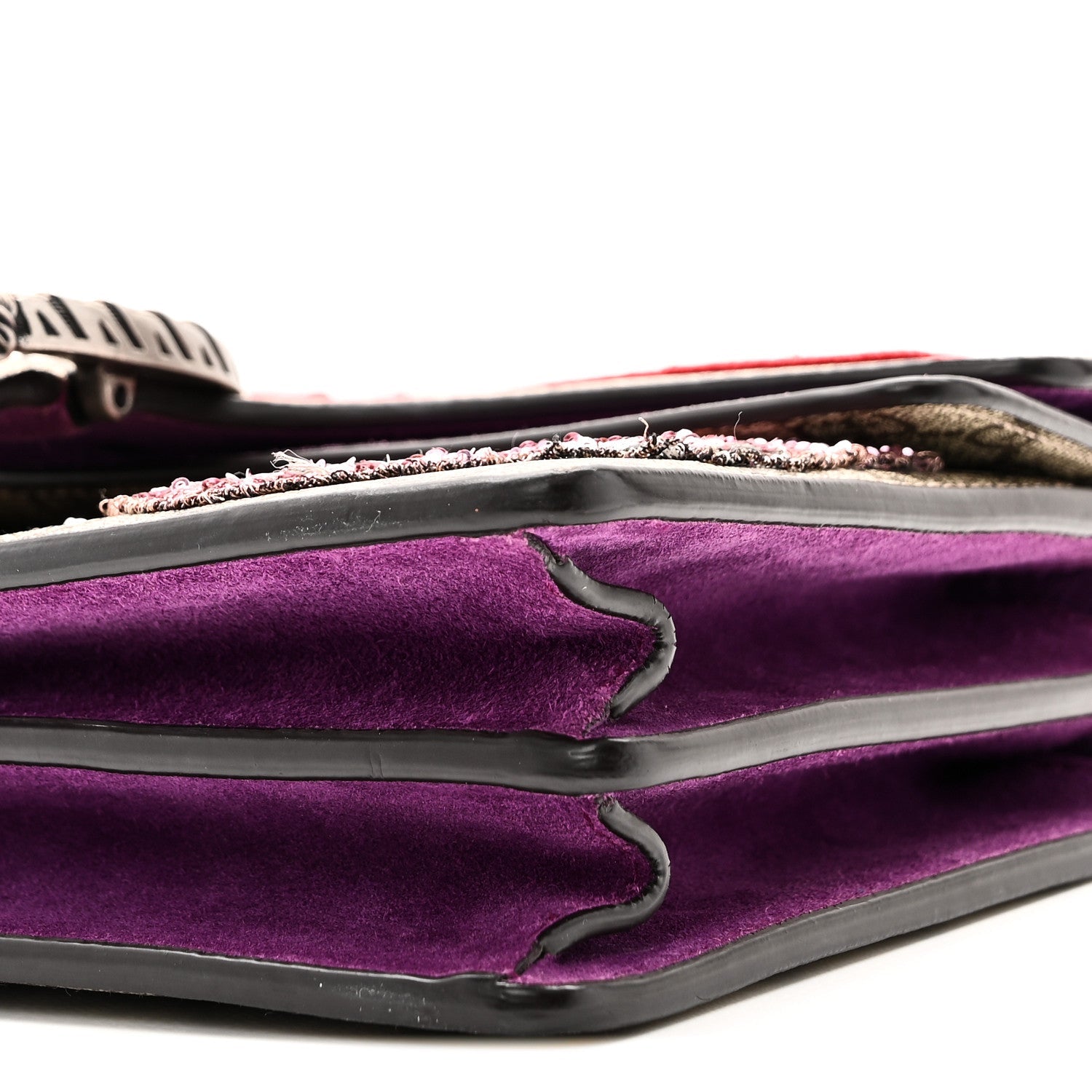 GG Supreme Monogram Embroidered Small Dionysus Shoulder Bag Purple