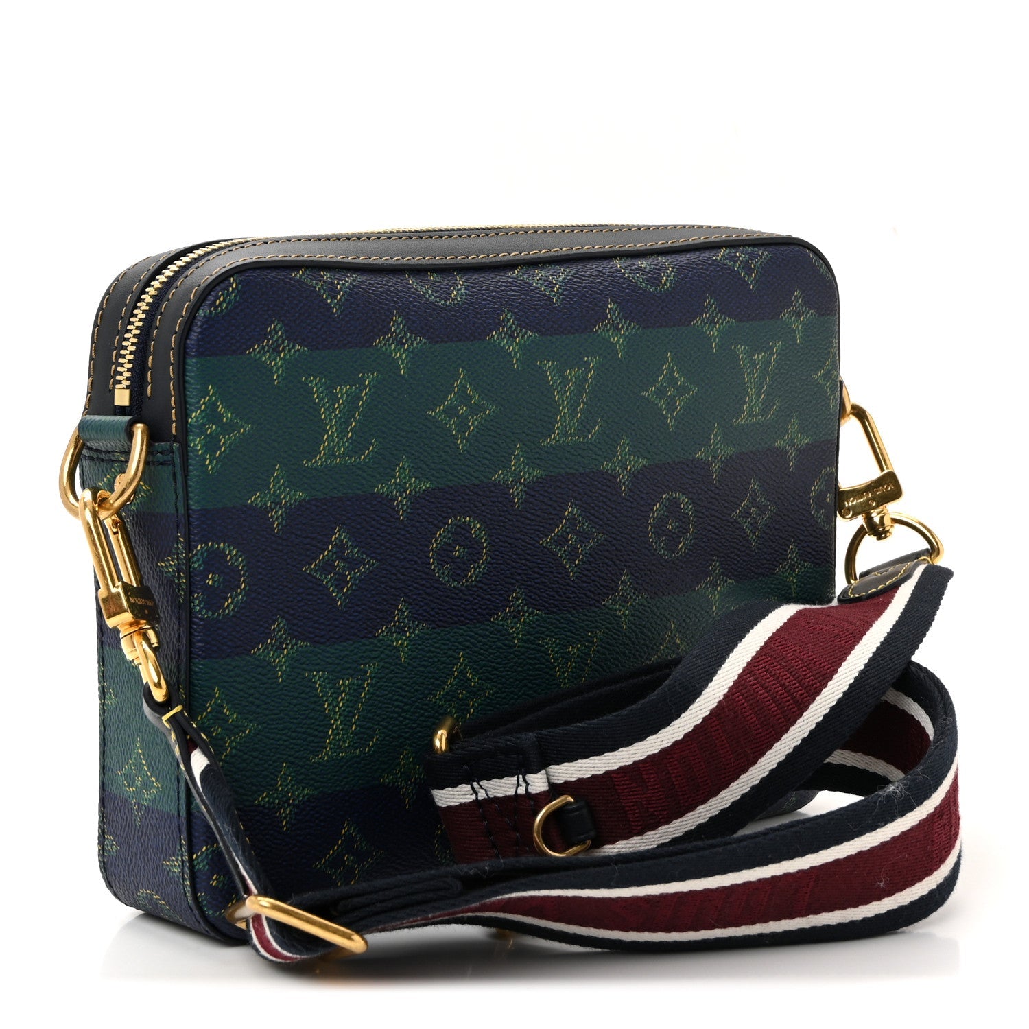 Monogram Heritage Stripes Trio Messenger Blue
