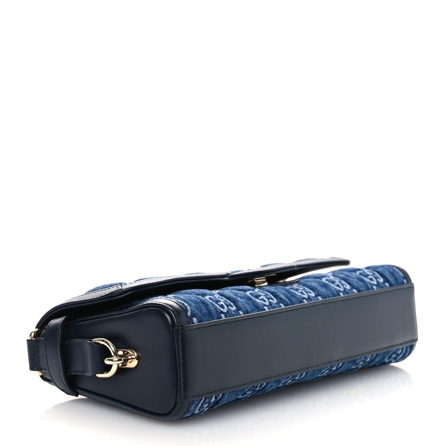 GG Monogram Denim Small Luce Shoulder Bag Blue