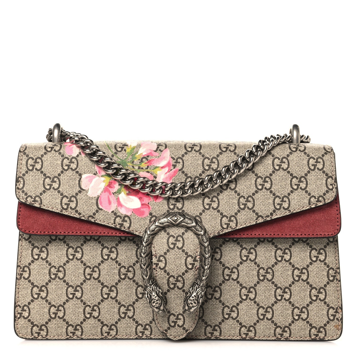 GG Supreme Monogram Blooms Small Dionysus Shoulder Bag Beige Multicolor Dry Rose