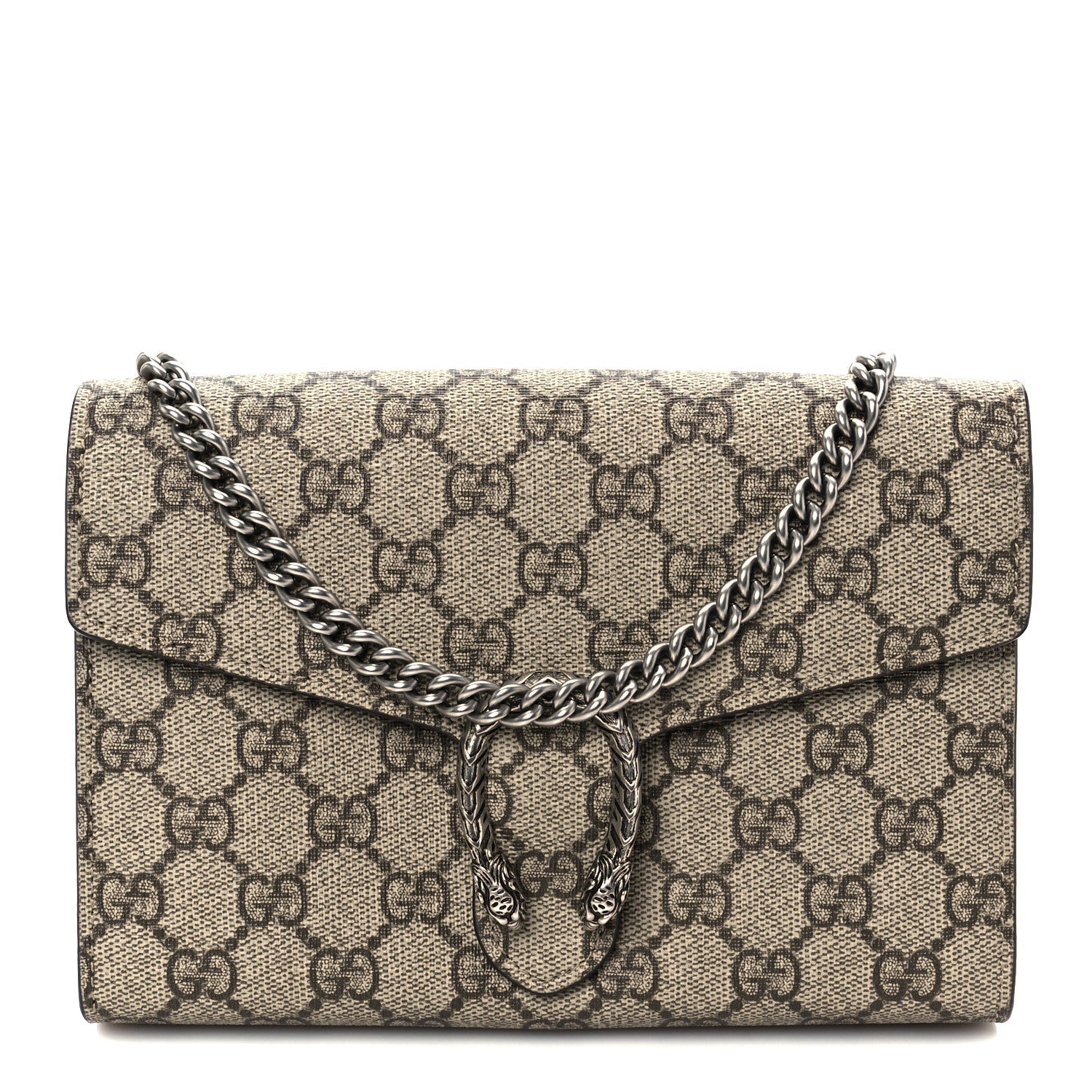 GG Supreme Monogram Mini Dionysus Chain Wallet Beige Taupe